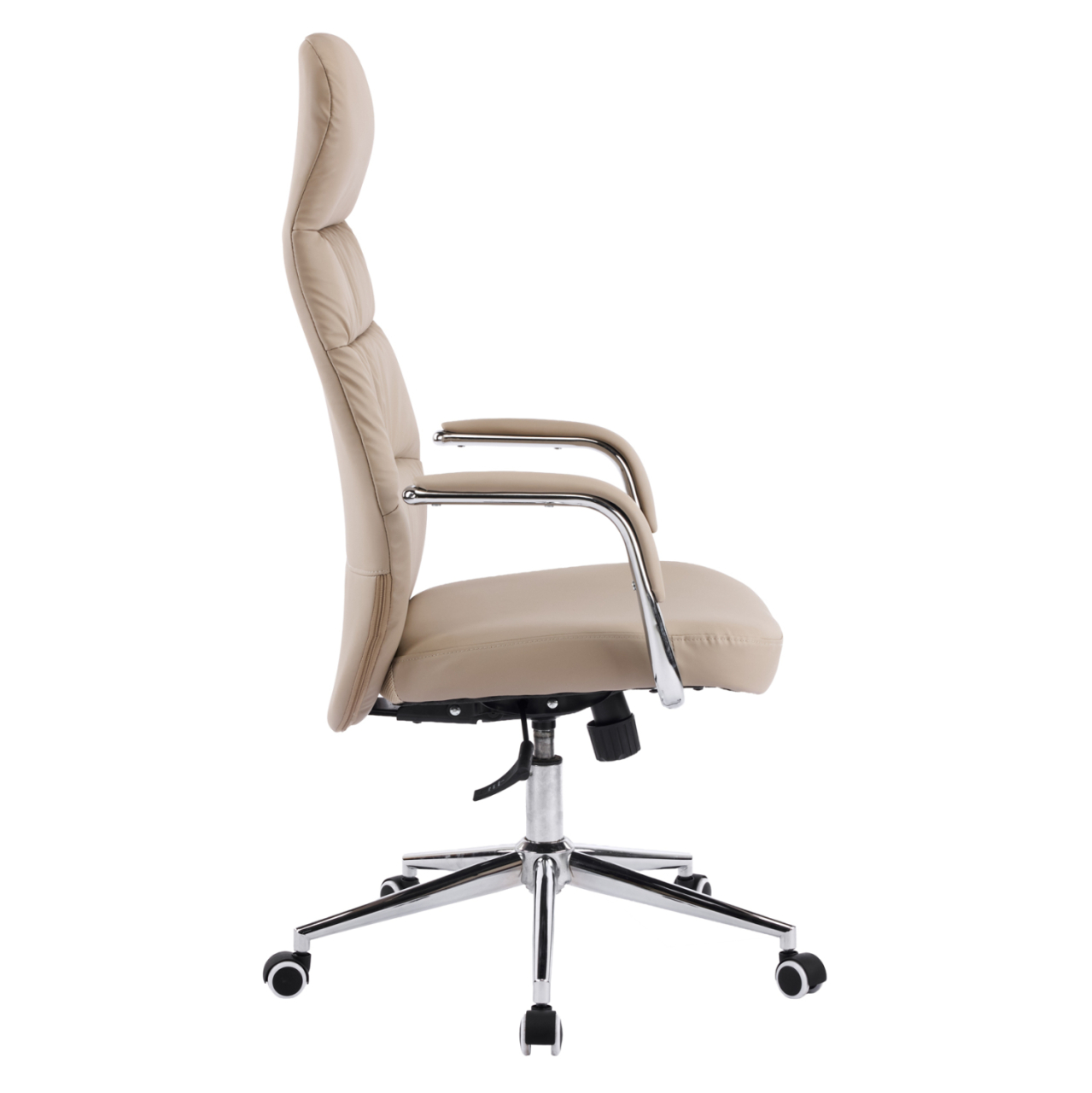 OFFICE CHAIR TEETER HM18355.02 BEIGE PU LEATHER--CHROMED BASE 67x66x121Hcm. [4]