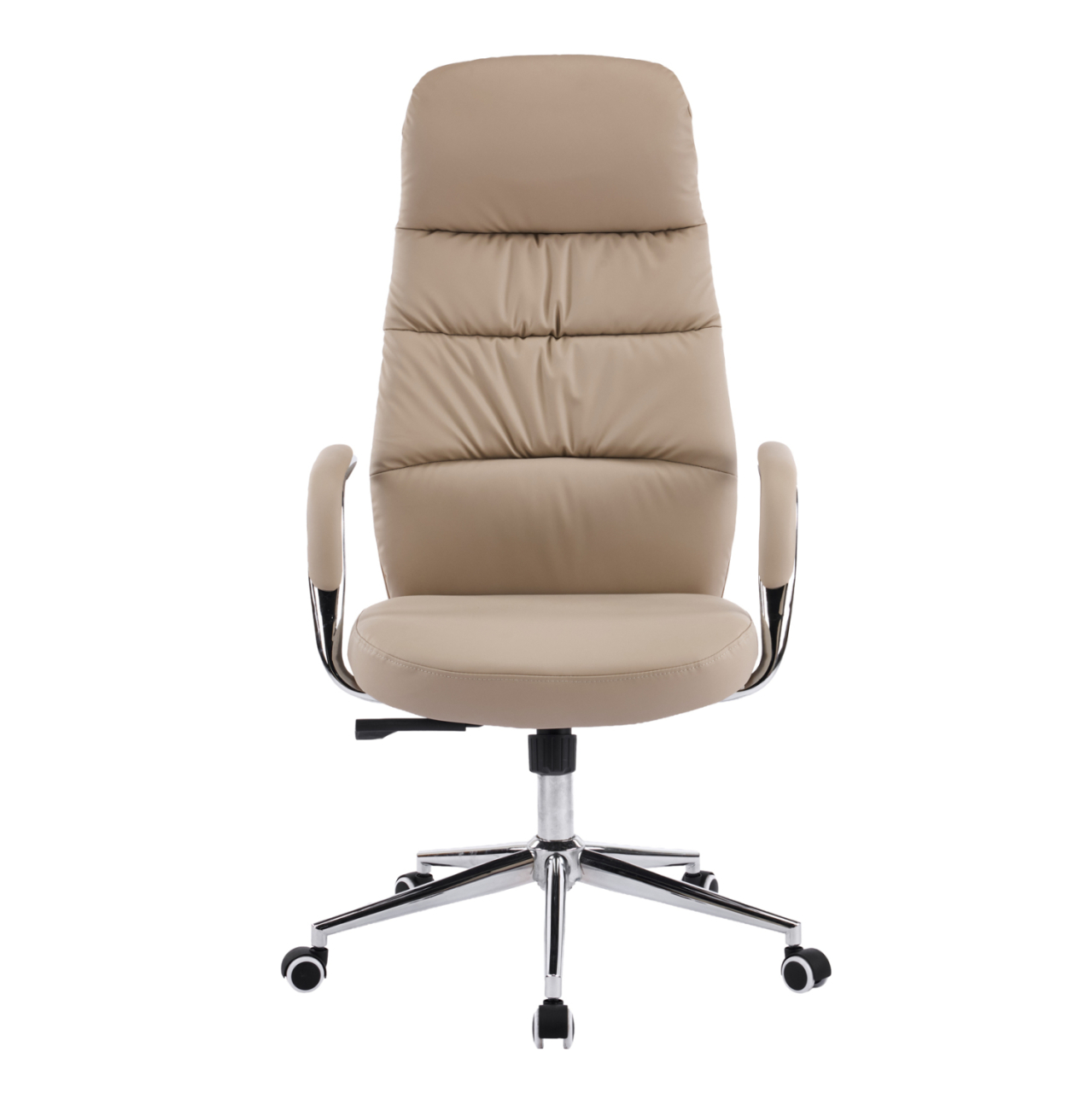 OFFICE CHAIR TEETER HM18355.02 BEIGE PU LEATHER--CHROMED BASE 67x66x121Hcm. [3]
