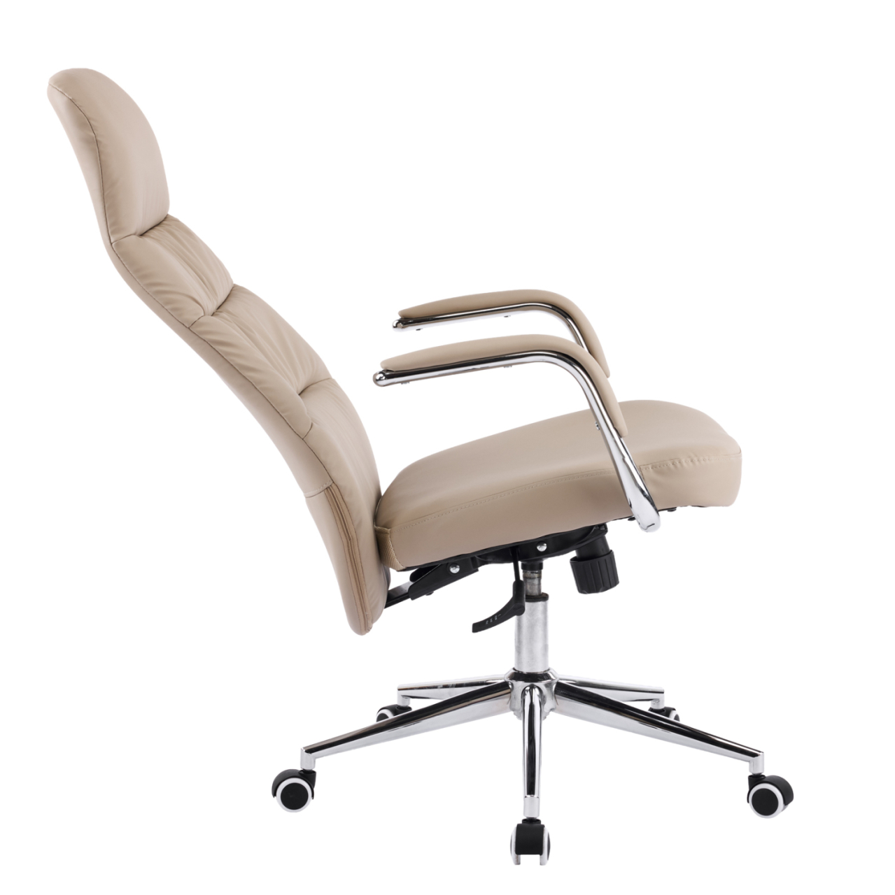 OFFICE CHAIR TEETER HM18355.02 BEIGE PU LEATHER--CHROMED BASE 67x66x121Hcm. [8]
