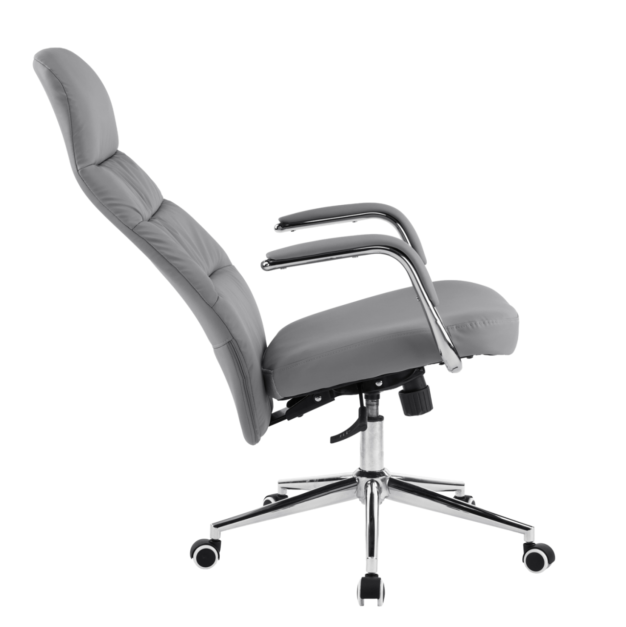 OFFICE CHAIR TEETER HM18355.10 GREY PU LEATHER--CHROMED BASE 67x66x121Hcm. [8]