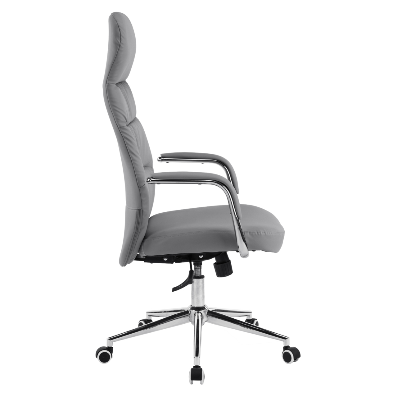 OFFICE CHAIR TEETER HM18355.10 GREY PU LEATHER--CHROMED BASE 67x66x121Hcm. [4]