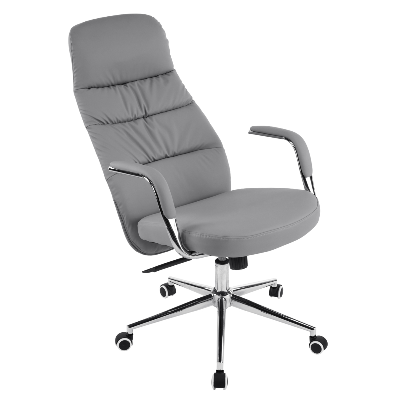 OFFICE CHAIR TEETER HM18355.10 GREY PU LEATHER--CHROMED BASE 67x66x121Hcm. [7]