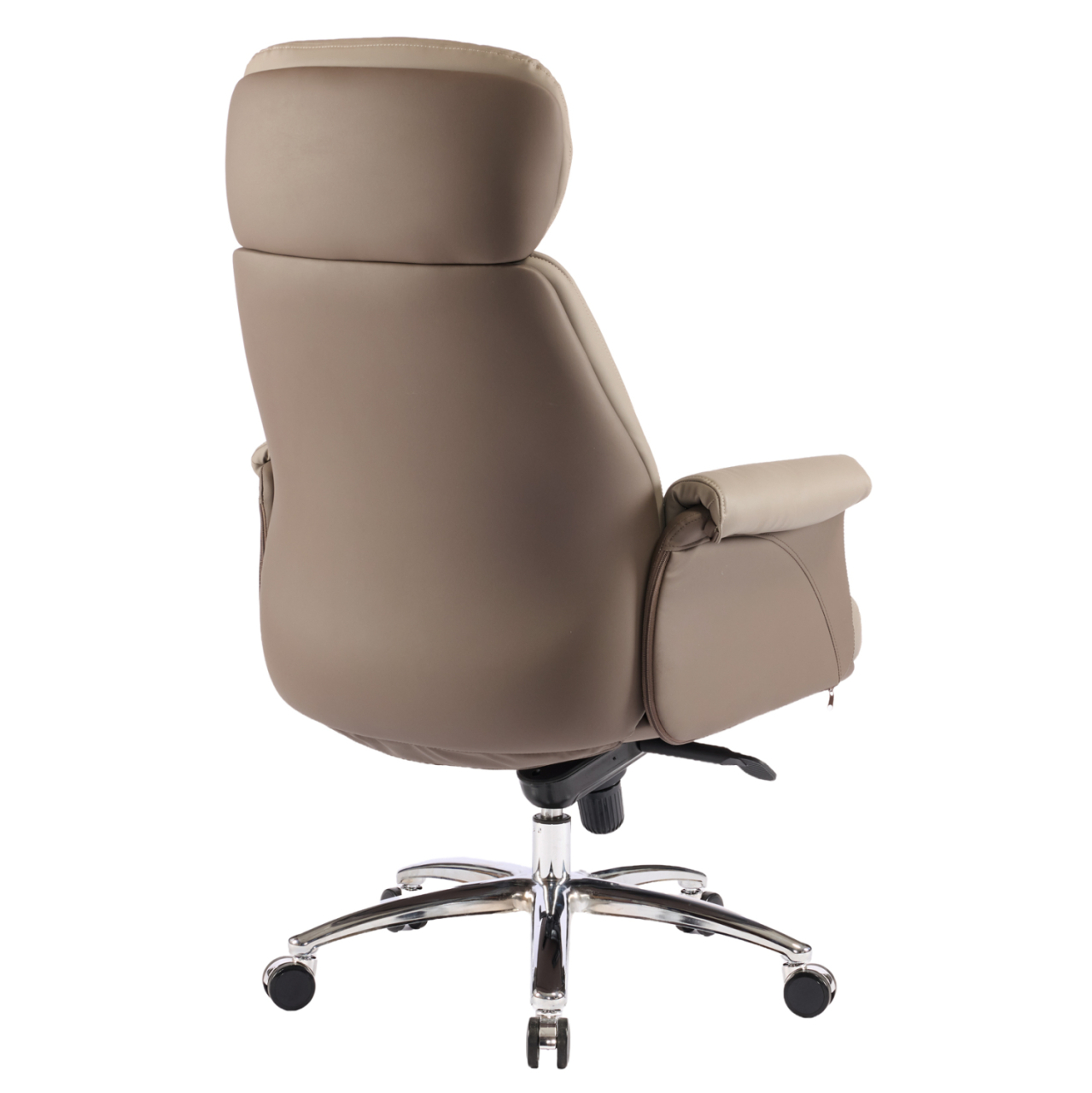 OFFICE CHAIR TOMLIN HM18358.02 BEIGE-BROWN PU LEATHER--CHROMED BASE 72x74x128Hcm. [5]