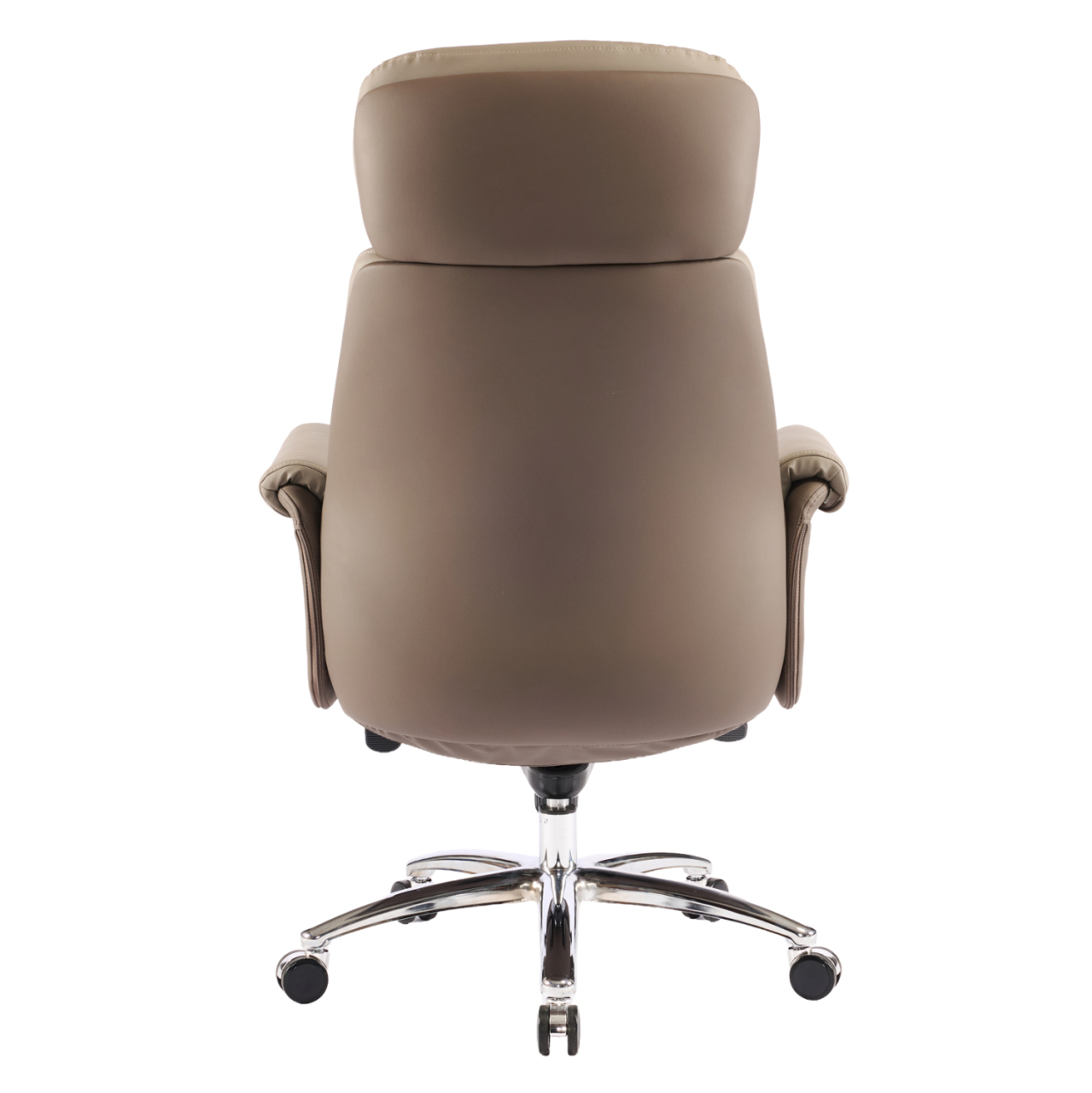 OFFICE CHAIR TOMLIN HM18358.02 BEIGE-BROWN PU LEATHER--CHROMED BASE 72x74x128Hcm. [6]