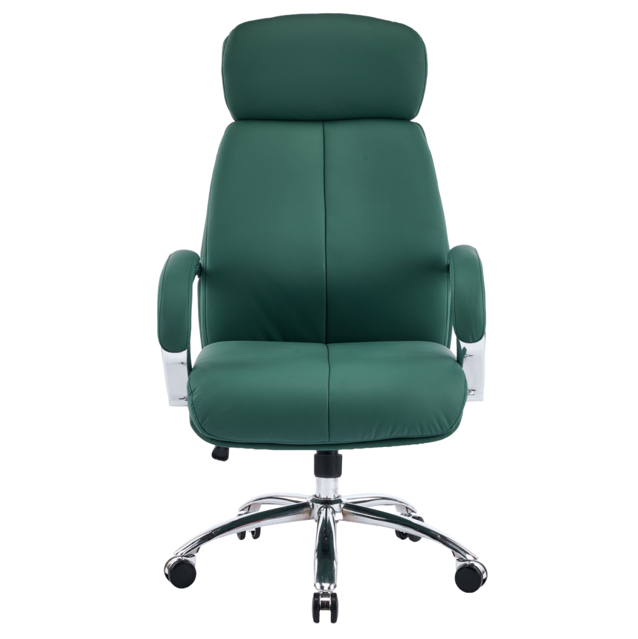 OFFICE CHAIR TOREN HM18357.07 GREEN PU LEATHER--CHROMED BASE 66x74x128Hcm [3]