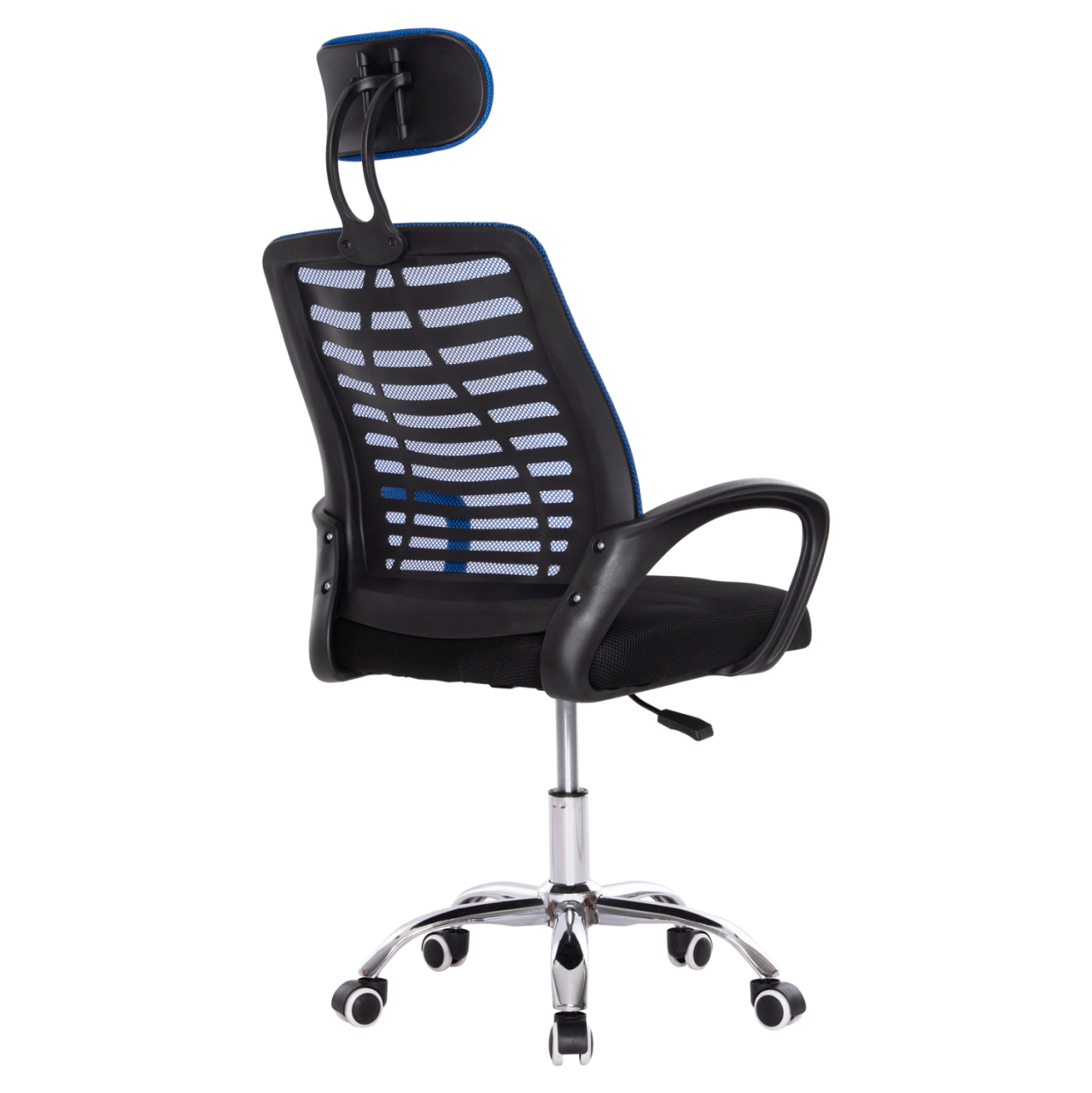 OFFICE CHAIR TRAIL2 HM1193.36 BLUE and BLACK MESH FABRIC-CHROME BASE 61x61x116Hcm. [5]