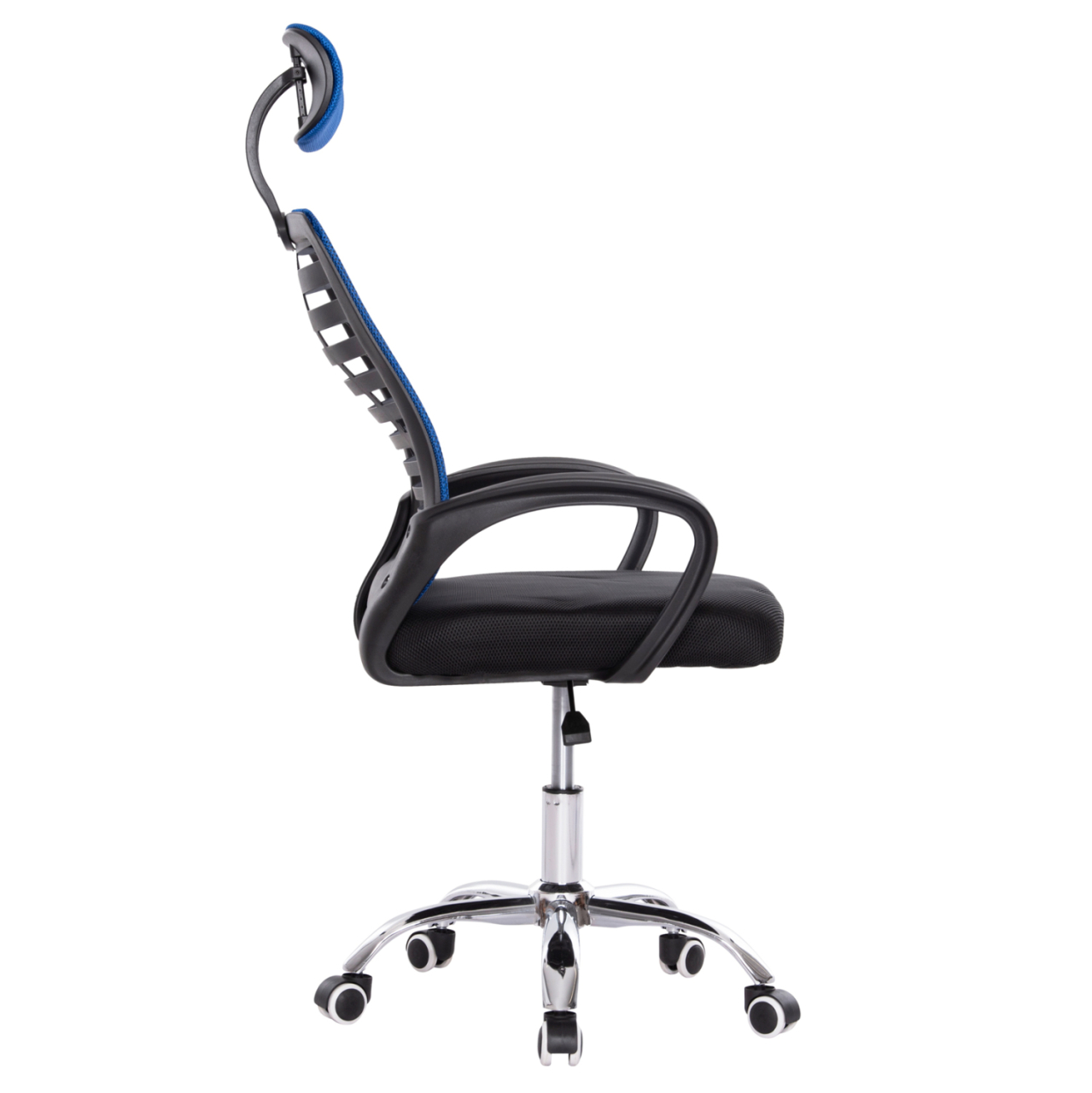 OFFICE CHAIR TRAIL2 HM1193.36 BLUE and BLACK MESH FABRIC-CHROME BASE 61x61x116Hcm. [4]