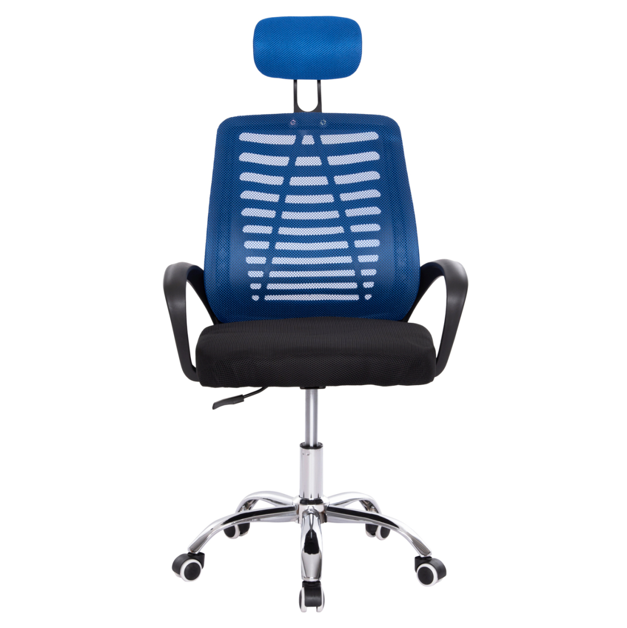 OFFICE CHAIR TRAIL2 HM1193.36 BLUE and BLACK MESH FABRIC-CHROME BASE 61x61x116Hcm. [3]
