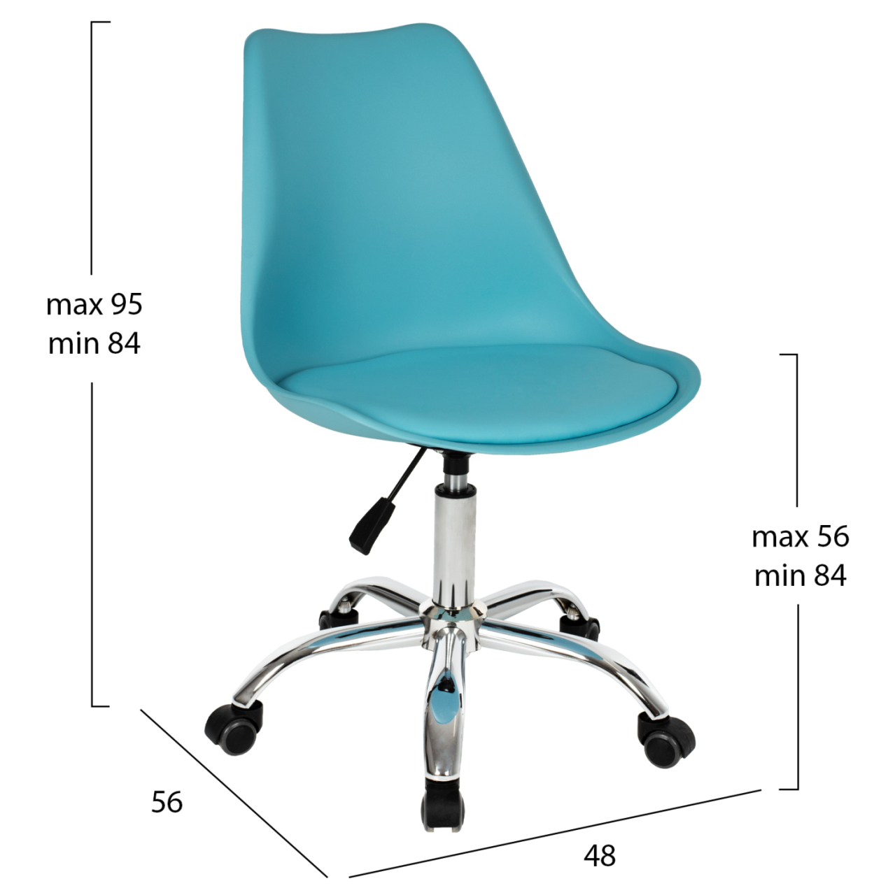 OFFICE CHAIR VEGAS 1PC HM1052.08 LIGHT BLUE 48x56x95Hcm. [2]