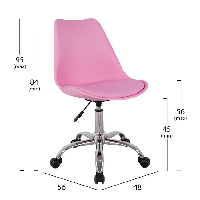 Office Chair Vegas HM1052.05 Pink 48x56x95 cm [2]