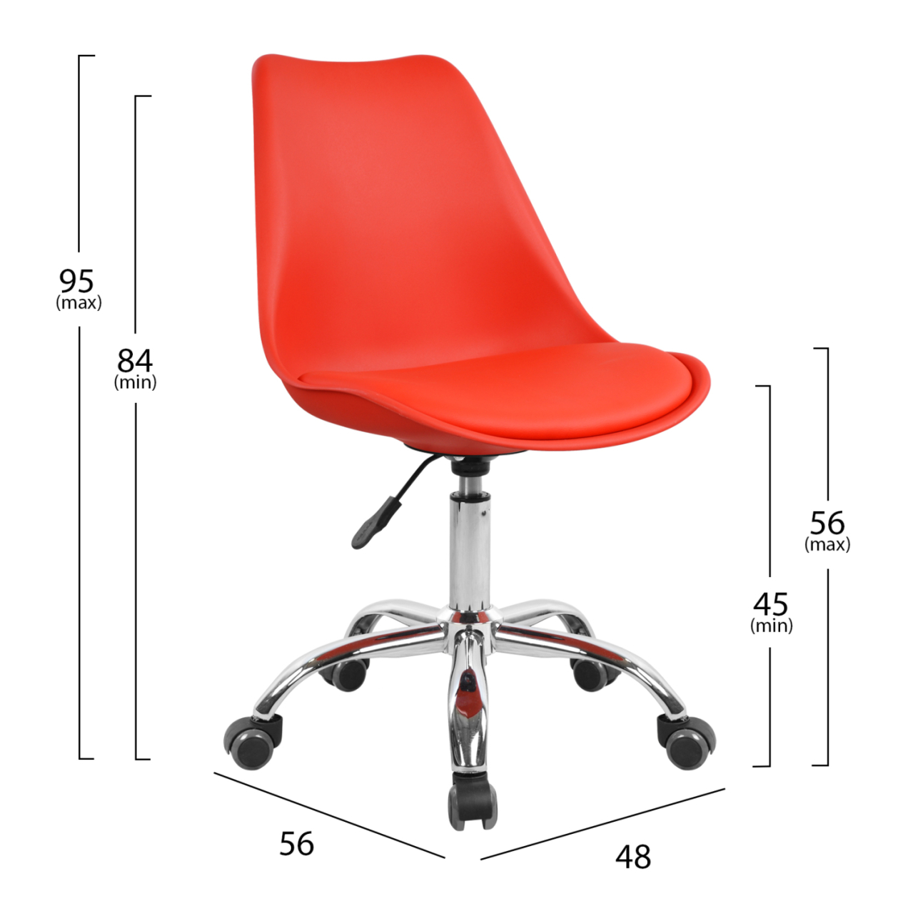 Office chair Vegas HM1052.07 Red 48x56x95Η cm [2]