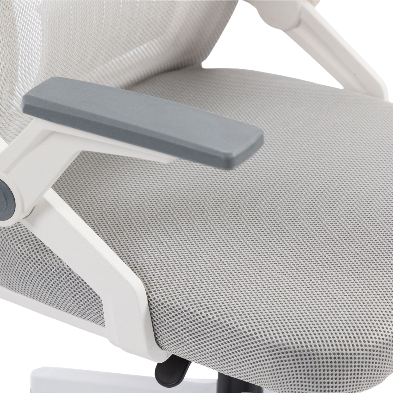 OFFICE CHAIR ZENITH HM1225.02 POLYPROPYLENE IN WHITE--MESH IN LIGHT GREY 60x60x92-100Hcm [9]