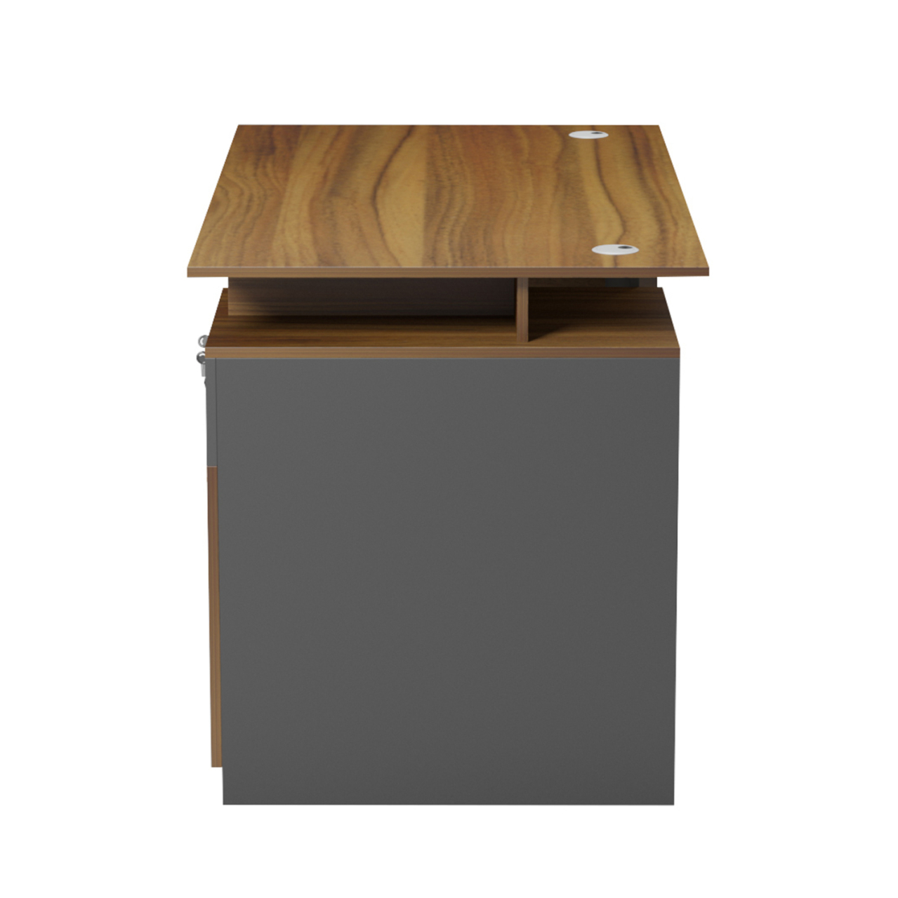 OFFICE DESK WITH RIGHT SIDE CABINET TACTIC HM18389.03 MELAMINE IN WALNUT/GREY 120x70x76Hcm [4]