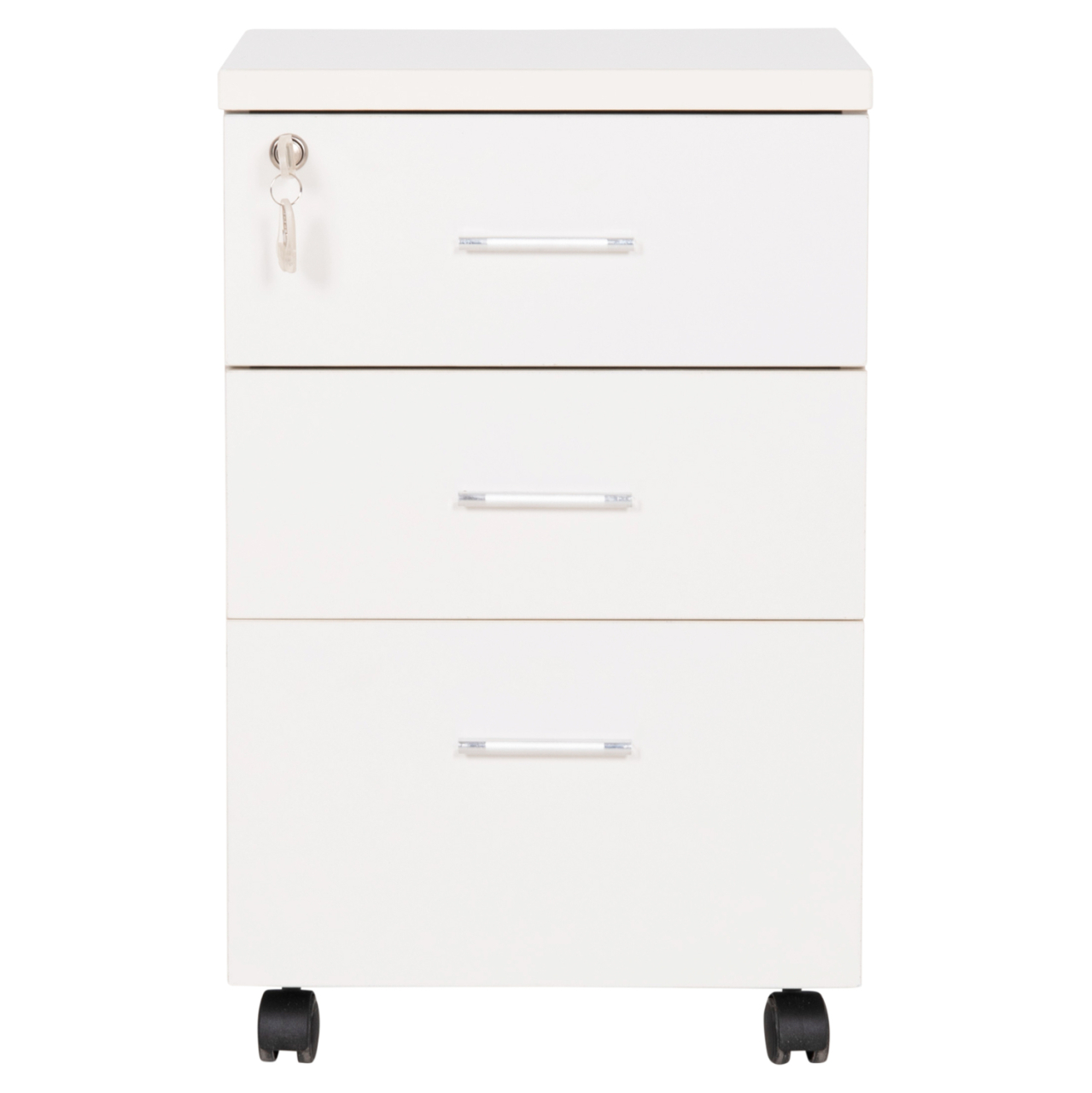 OFFICE DRAWERS WITH KEY LOCK VANCE HM2159 WHITE MELAMINE--WHEELS 39x40x60Hcm. [3]