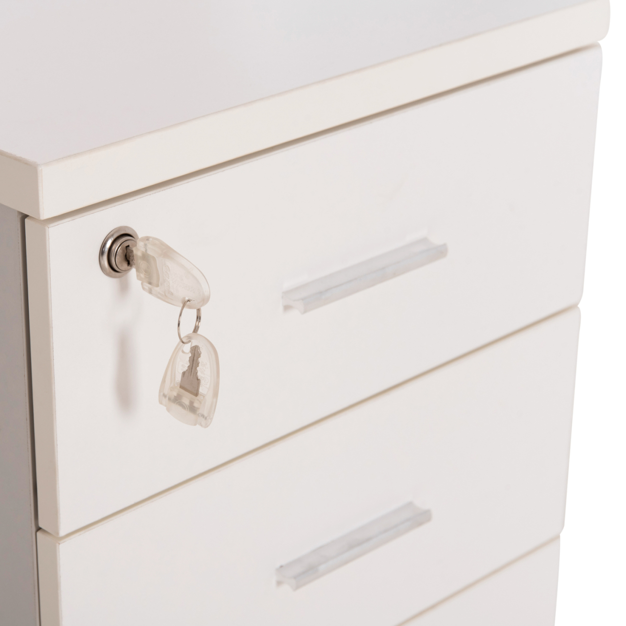 OFFICE DRAWERS WITH KEY LOCK VANCE HM2159 WHITE MELAMINE--WHEELS 39x40x60Hcm. [7]