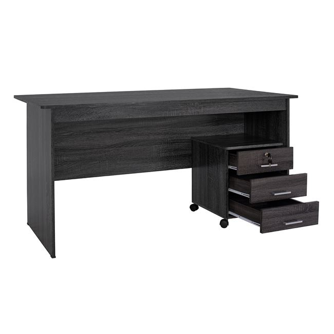Office set 2pieces Office and Cabinet Grey color HM10337.01 [4]