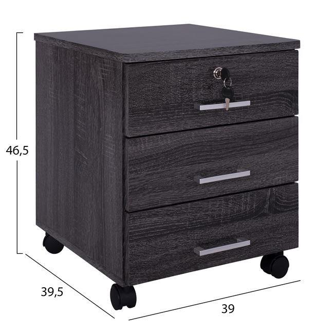Office set 2pieces Office and Cabinet Grey color HM10337.01 [3]