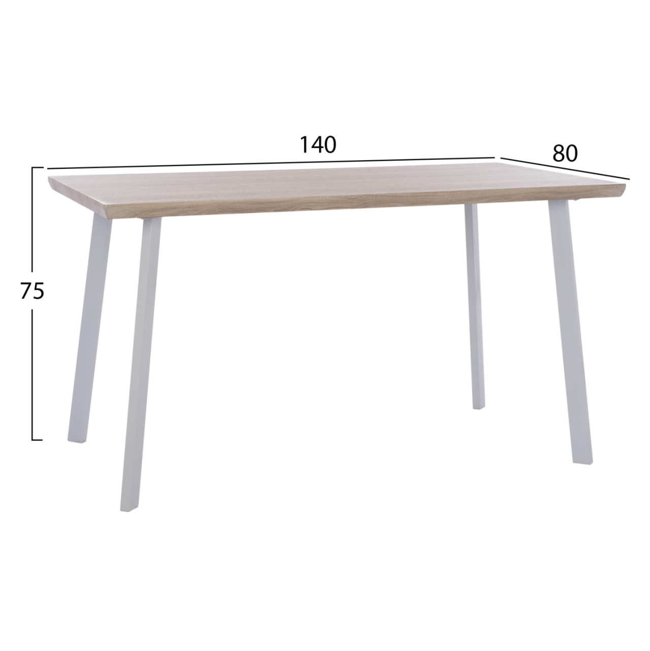 ΤΡΑΠΕΖΙ ΤΡΑΠΕΖΑΡΙΑΣ OFIRA 140X80 SONAMA ΜΕ ΛΕΥΚΑ ΠΟΔΙΑ HM8374.02 [2]