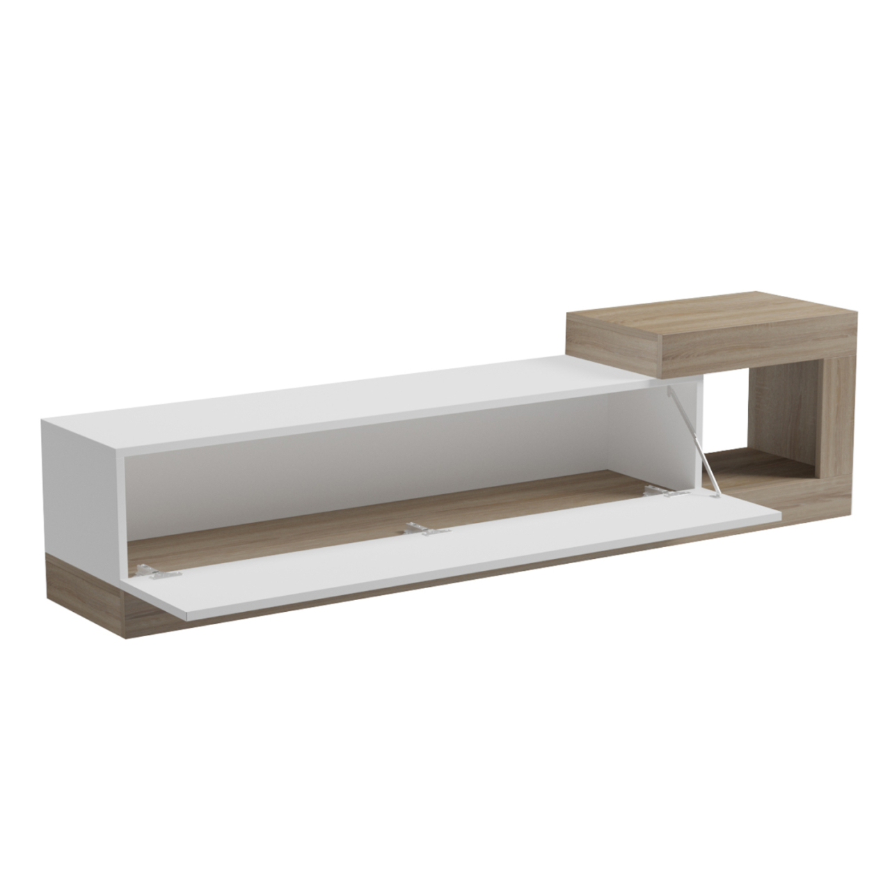 ON-WALL TV FURNITURE ESSENZA HM18372.11 MELAMINE SONAMA/WHITE 150x29.6x38.6Hcm. [6]