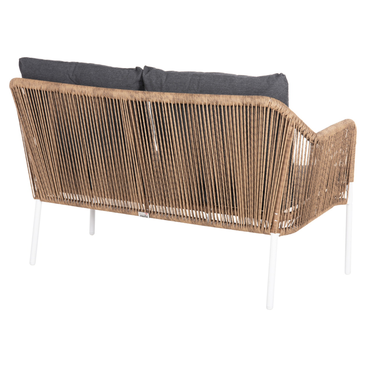 OUTDOOR 2-SEATER SOFA BAFFIN HM6054.01 ALUMINUM WHITE-PE RATTAN BEIGE-ANTHRACITE CUSHIONS [5]