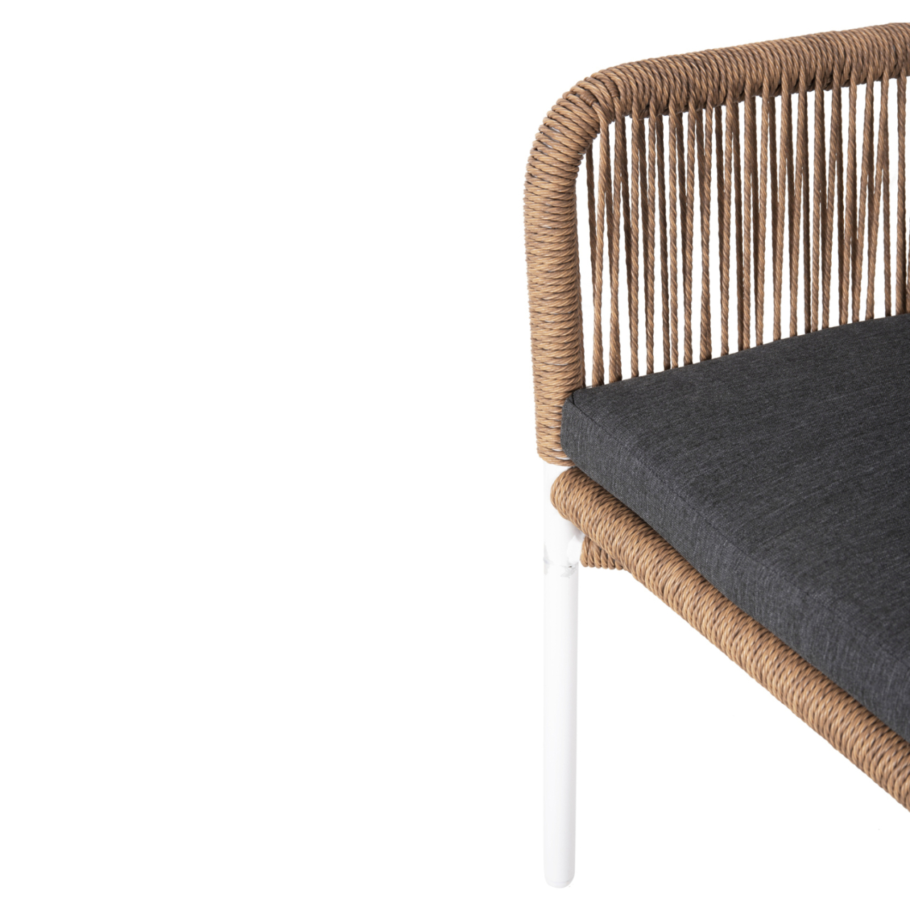 OUTDOOR 2-SEATER SOFA BAFFIN HM6054.01 ALUMINUM WHITE-PE RATTAN BEIGE-ANTHRACITE CUSHIONS [9]
