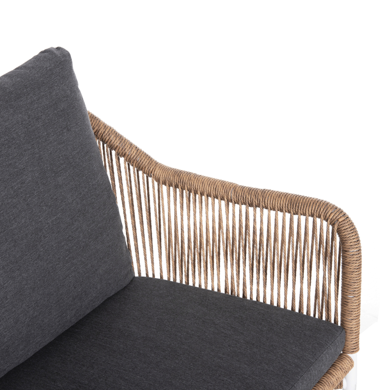 OUTDOOR 2-SEATER SOFA BAFFIN HM6054.01 ALUMINUM WHITE-PE RATTAN BEIGE-ANTHRACITE CUSHIONS [7]