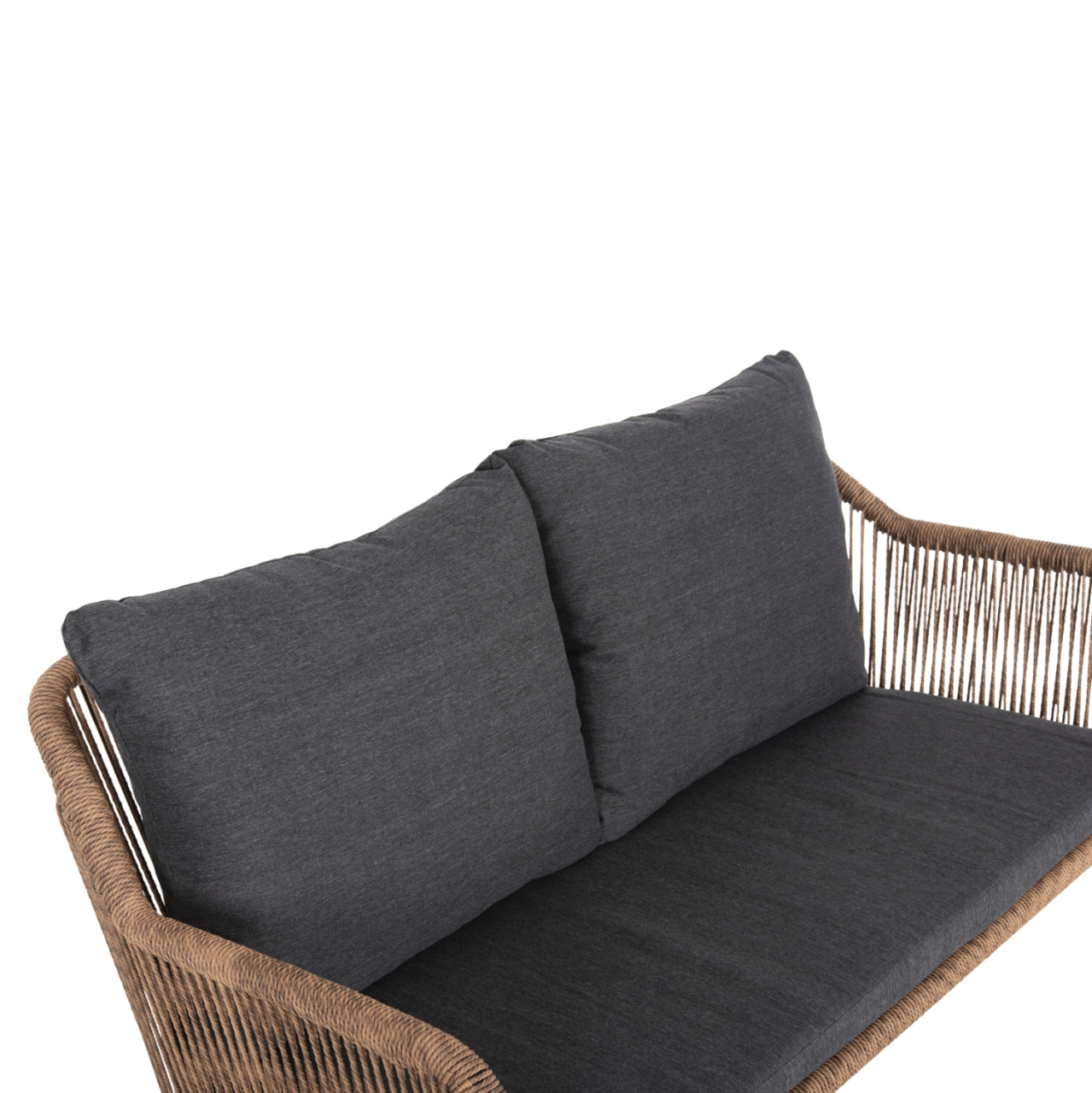 OUTDOOR 2-SEATER SOFA BAFFIN HM6054.03 ALUMINUM ANTHRACITE-PE RATTAN BEIGE-ANTHRACITE CUSHIONS [7]