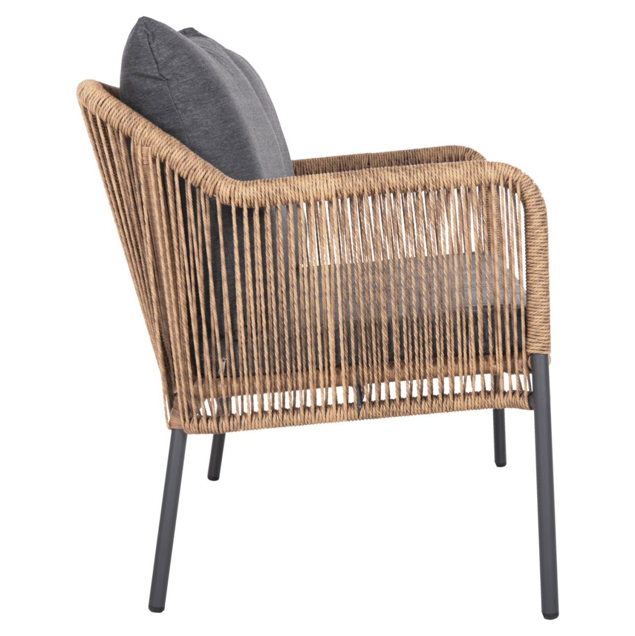 OUTDOOR 2-SEATER SOFA BAFFIN HM6054.03 ALUMINUM ANTHRACITE-PE RATTAN BEIGE-ANTHRACITE CUSHIONS [4]
