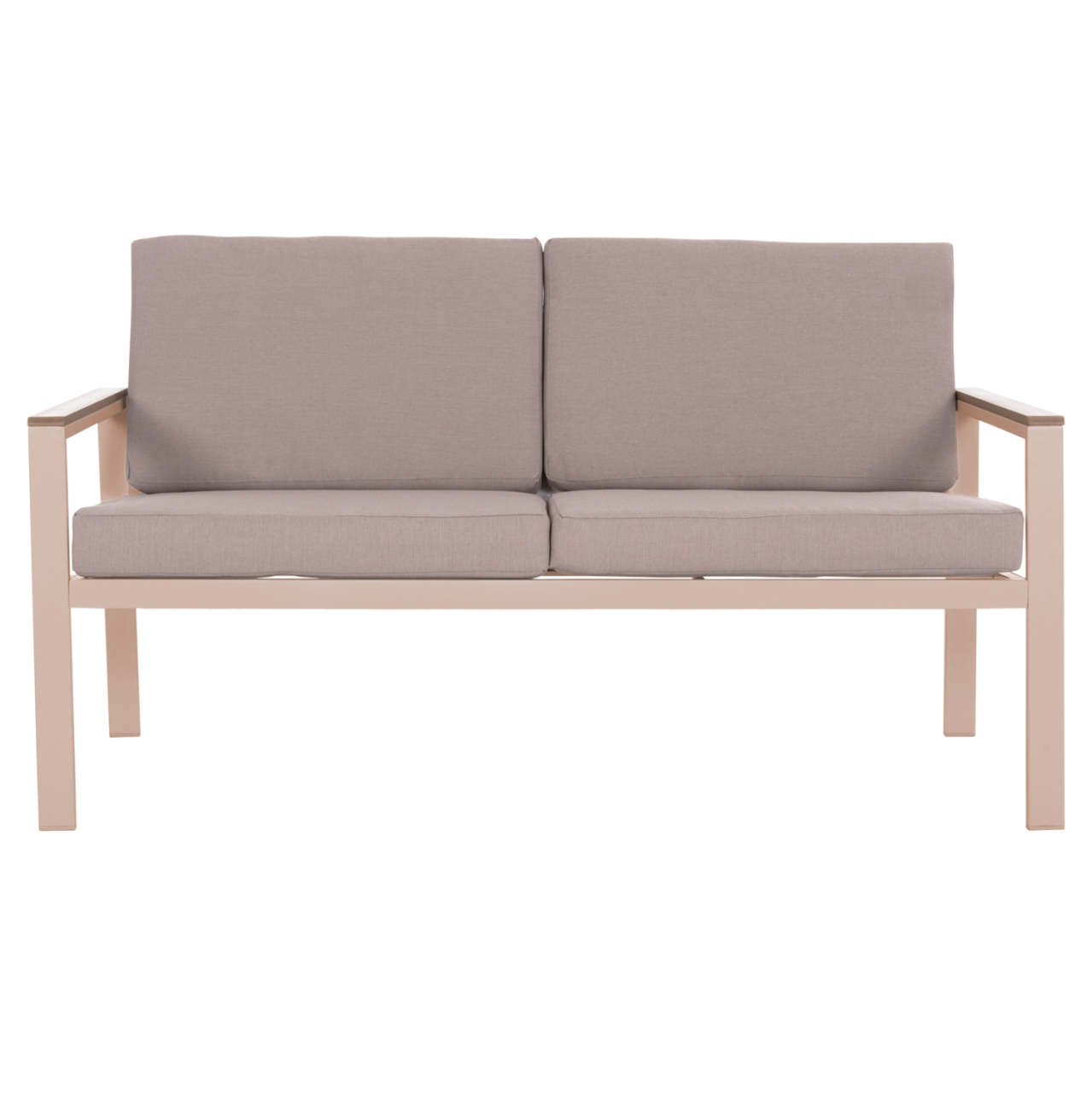 OUTDOOR 2-SEATER SOFA SAFIN HM6279.04 ALUMINUM and CUSHIONS IN CAPPUCCINO 140x70x77Hcm. [3]