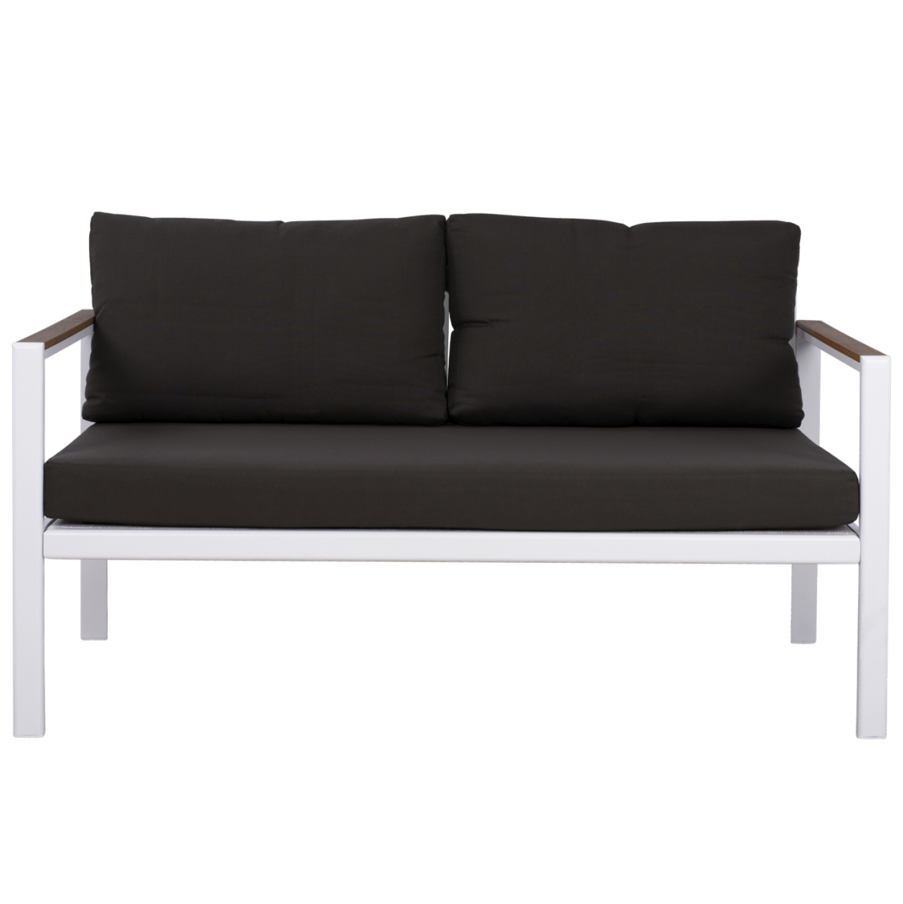 OUTDOOR 2-SEATER SOFA SAFIYA HM5523.01 ALUMINUM IN WHITE-ANTHRACITE CUSHIONS 144x70x85Hcm. [3]