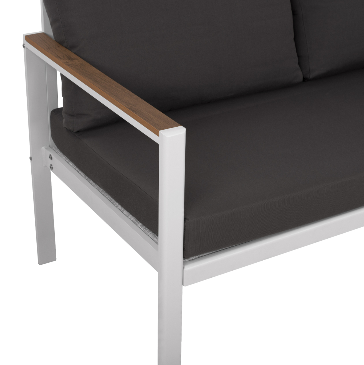 OUTDOOR 2-SEATER SOFA SAFIYA HM5523.01 ALUMINUM IN WHITE-ANTHRACITE CUSHIONS 144x70x85Hcm. [7]