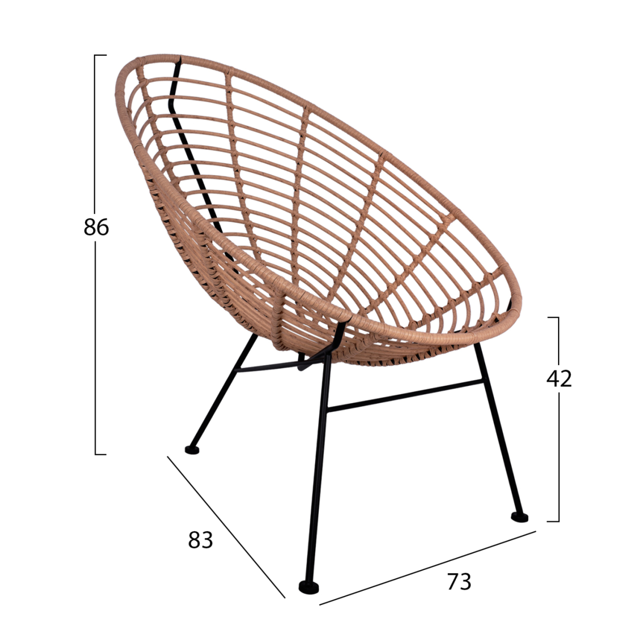 OUTDOOR 3PCS SET ALLEGRA HM10335 BEIGE WICKER-METAL [2]