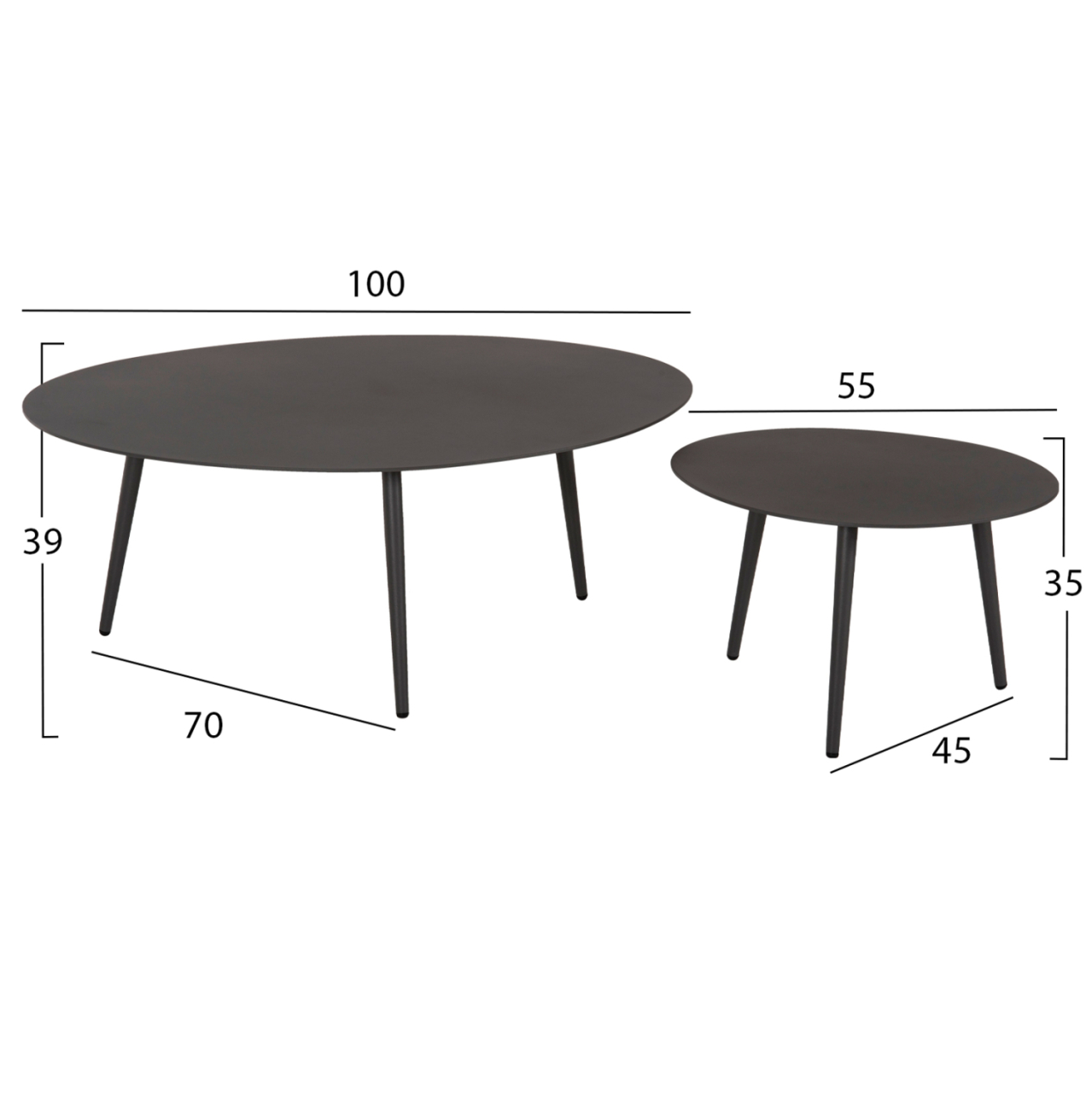 OUTDOOR 5PCS LOUNGE SET BREY HM6079 ANTHRACITE ALUMINUM-KHAKI PE RATTAN-BEIGE CUSHIONS [4]
