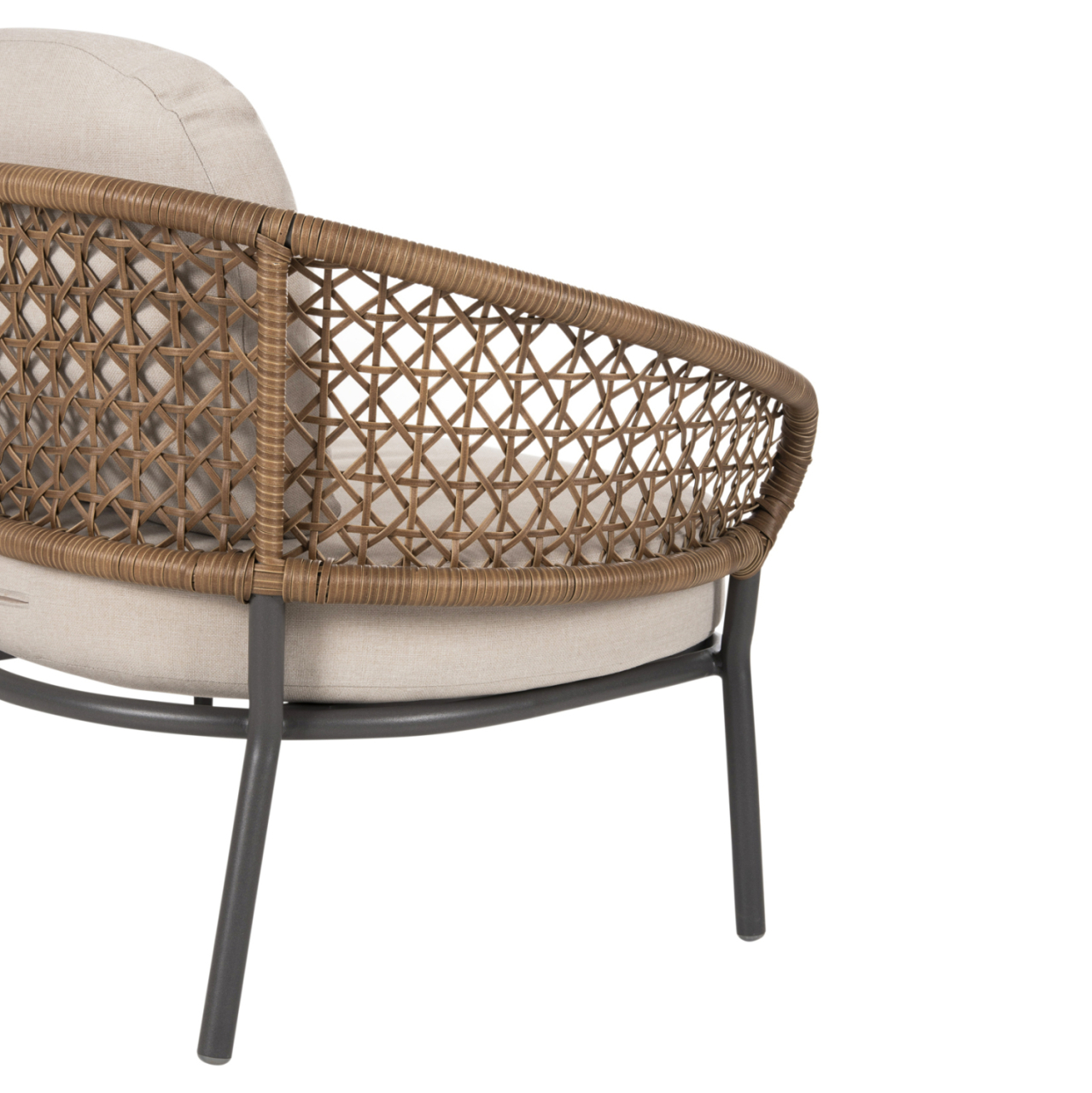 OUTDOOR 5PCS LOUNGE SET BREY HM6079 ANTHRACITE ALUMINUM-KHAKI PE RATTAN-BEIGE CUSHIONS [9]