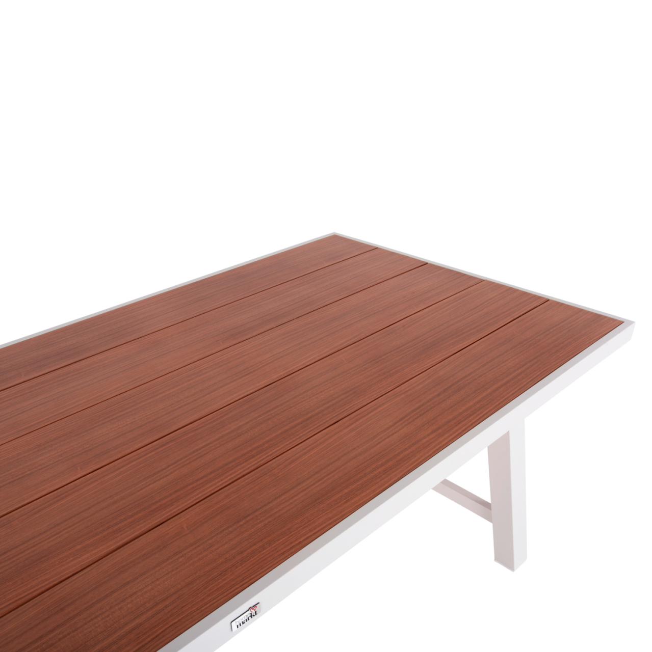 OUTDOOR ALUMINUM TABLE GOBAR HM6060.01 WHITE WITH WOOD-LIKE TABLETOP 240Χ105Χ75Hcm. [6]