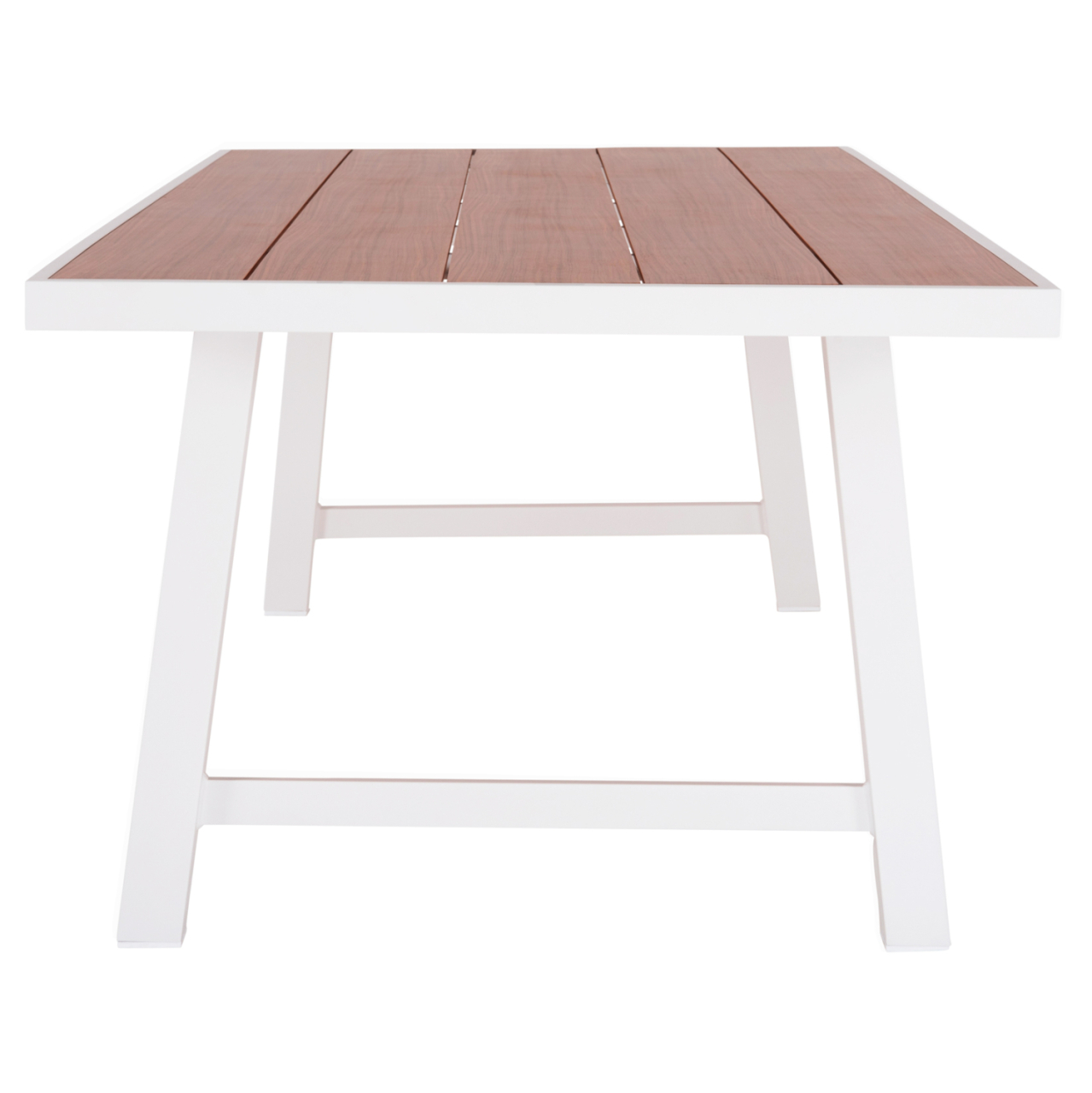OUTDOOR ALUMINUM TABLE GOBAR HM6060.01 WHITE WITH WOOD-LIKE TABLETOP 240Χ105Χ75Hcm. [4]