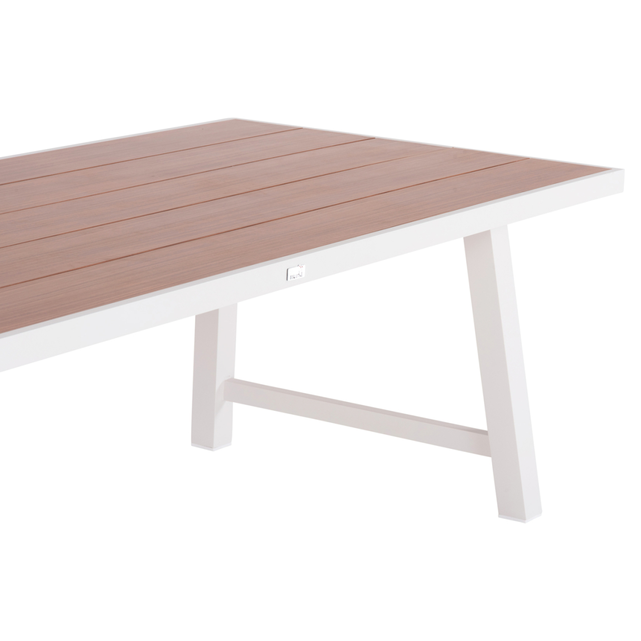 OUTDOOR ALUMINUM TABLE GOBAR HM6060.01 WHITE WITH WOOD-LIKE TABLETOP 240Χ105Χ75Hcm. [5]