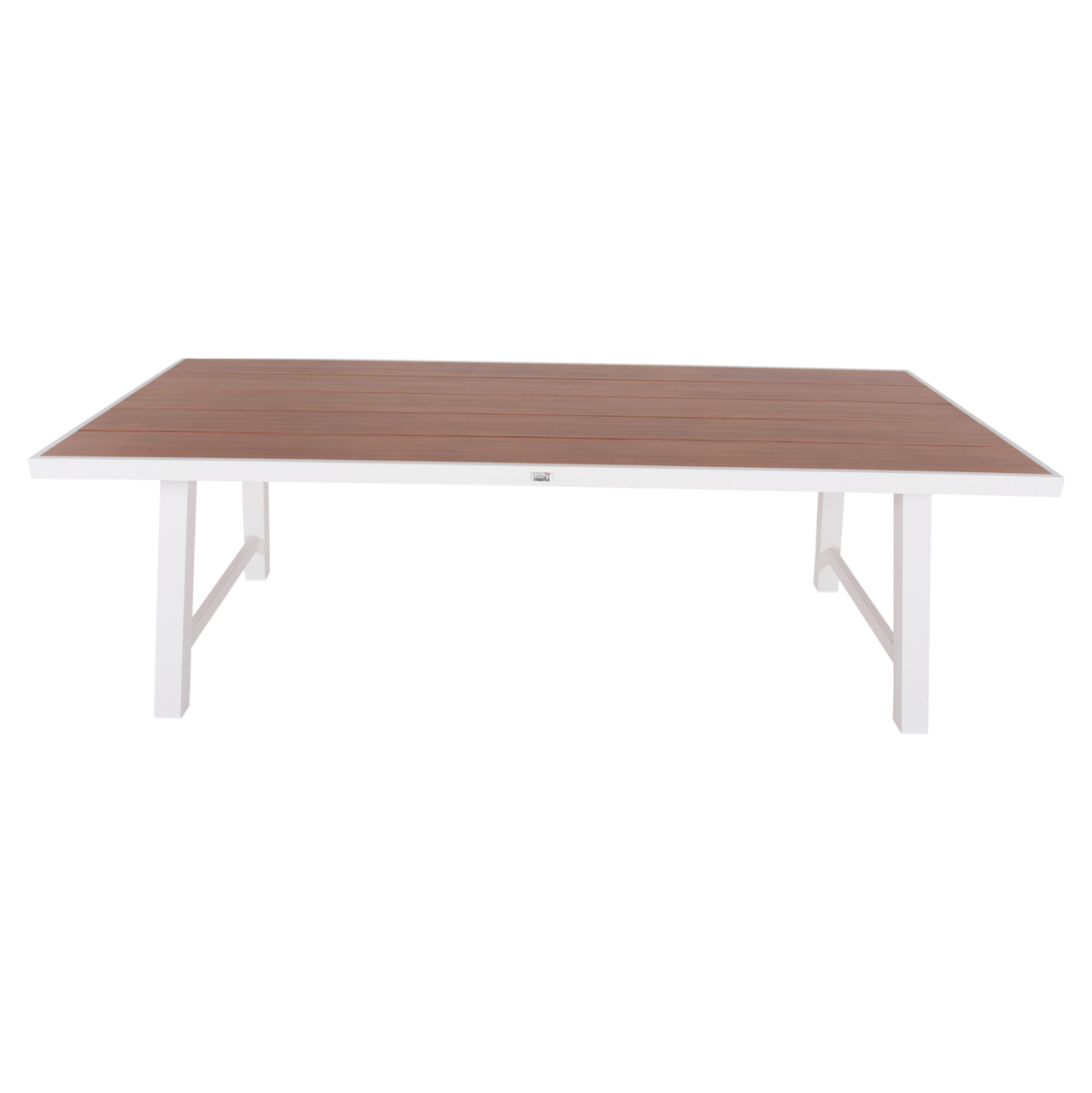 OUTDOOR ALUMINUM TABLE GOBAR HM6060.01 WHITE WITH WOOD-LIKE TABLETOP 240Χ105Χ75Hcm. [3]