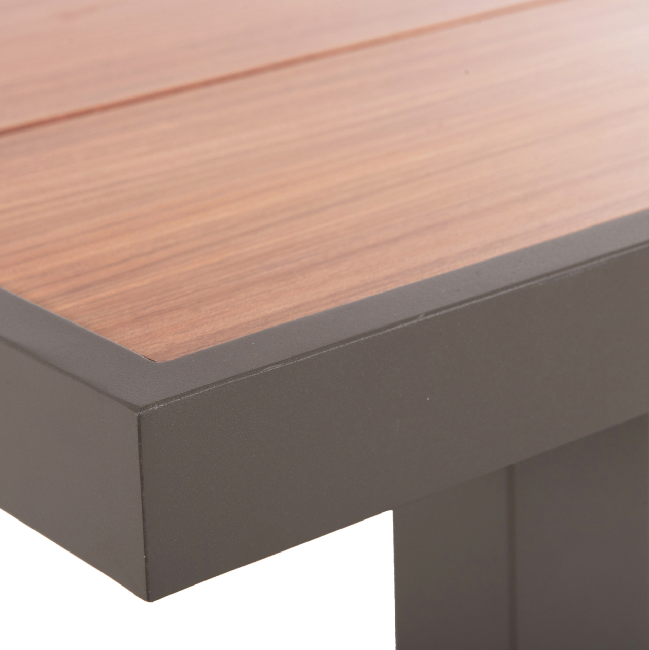 OUTDOOR ALUMINUM TABLE GOBAR HM6060.04 CHAMPAGNE WITH WOOD-LIKE TABLETOP 240Χ105Χ75Hcm. [7]