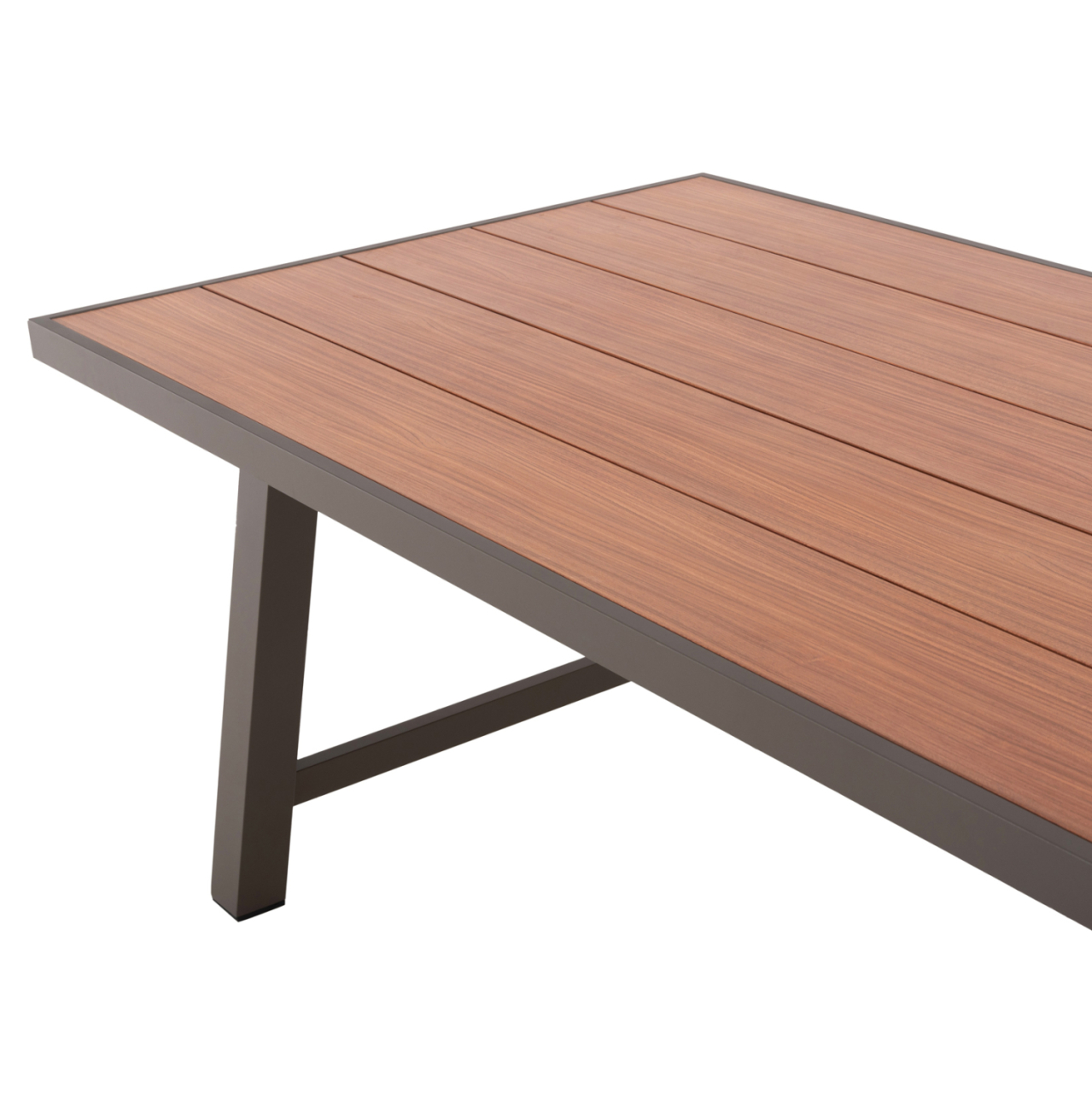 OUTDOOR ALUMINUM TABLE GOBAR HM6060.04 CHAMPAGNE WITH WOOD-LIKE TABLETOP 240Χ105Χ75Hcm. [5]