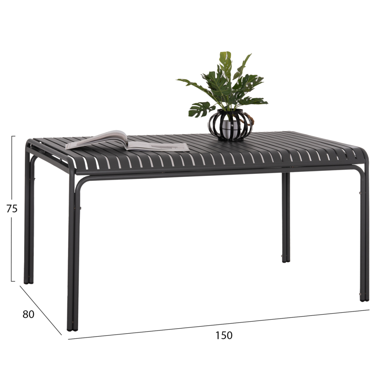 OUTDOOR ALUMINUM TABLE RACHEL HM6339.01 GREY COLOR 150x80x75Hcm. [2]