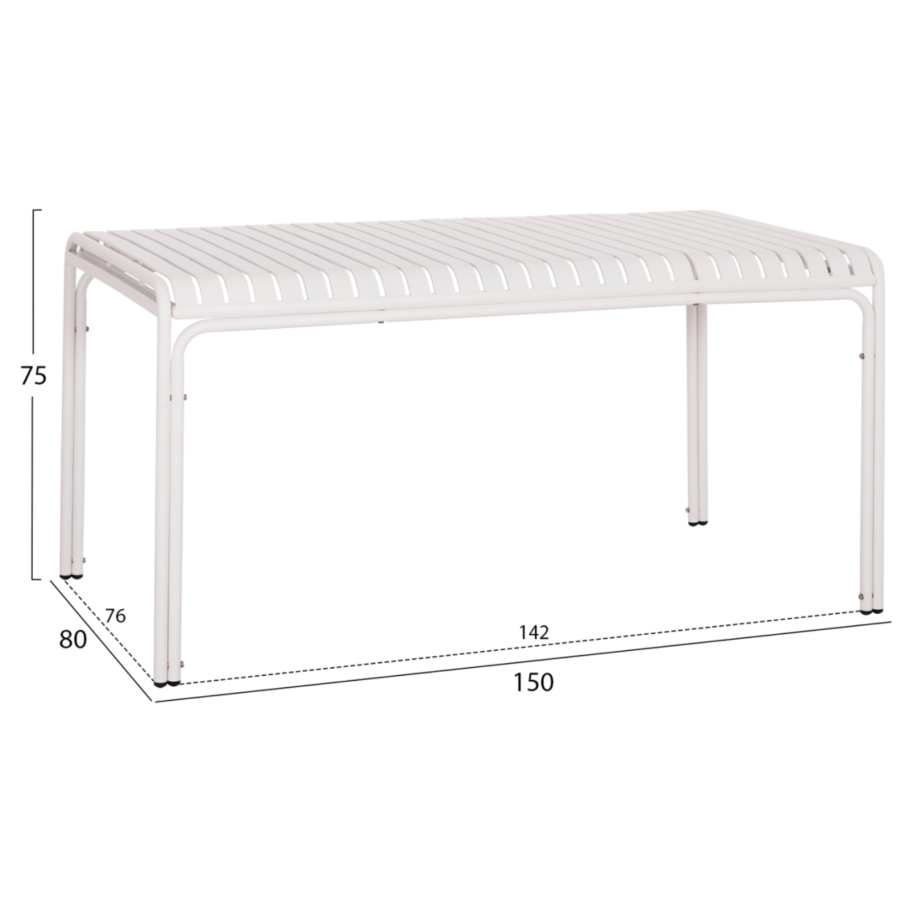 OUTDOOR ALUMINUM TABLE RACHEL HM6339.02 WHITE COLOR 150x80x75Hcm. [2]