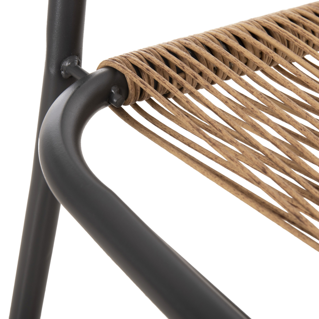 OUTDOOR ARMCHAIR AVRIL HM5968.02 METAL IN GREY-SYNTHETIC RATTAN IN NATURAL 54.5x56x78H [9]