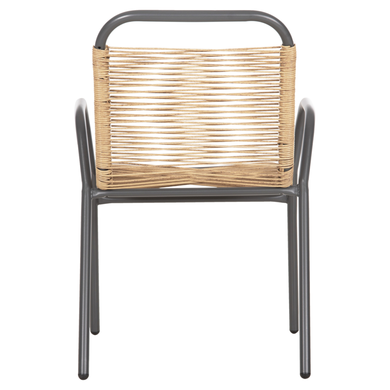 OUTDOOR ARMCHAIR AVRIL HM5968.02 METAL IN GREY-SYNTHETIC RATTAN IN NATURAL 54.5x56x78H [6]