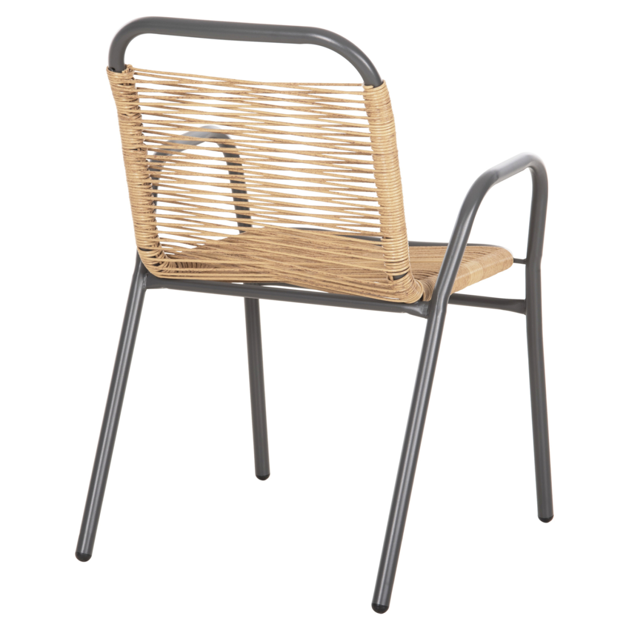OUTDOOR ARMCHAIR AVRIL HM5968.02 METAL IN GREY-SYNTHETIC RATTAN IN NATURAL 54.5x56x78H [5]