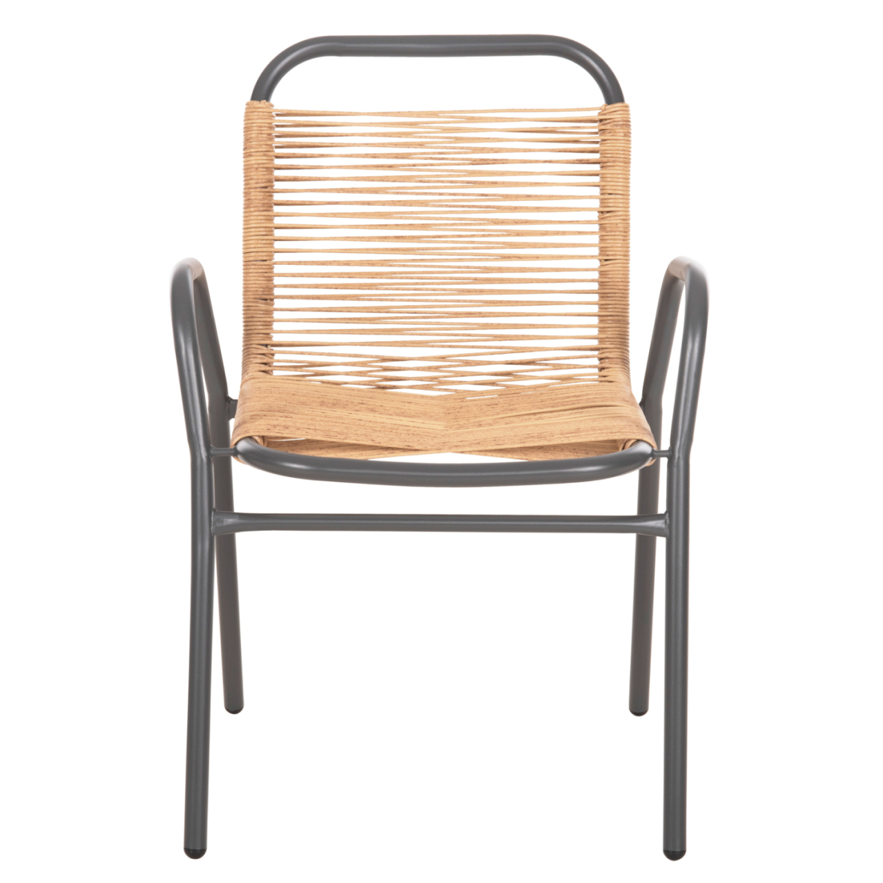 OUTDOOR ARMCHAIR AVRIL HM5968.02 METAL IN GREY-SYNTHETIC RATTAN IN NATURAL 54.5x56x78H [3]