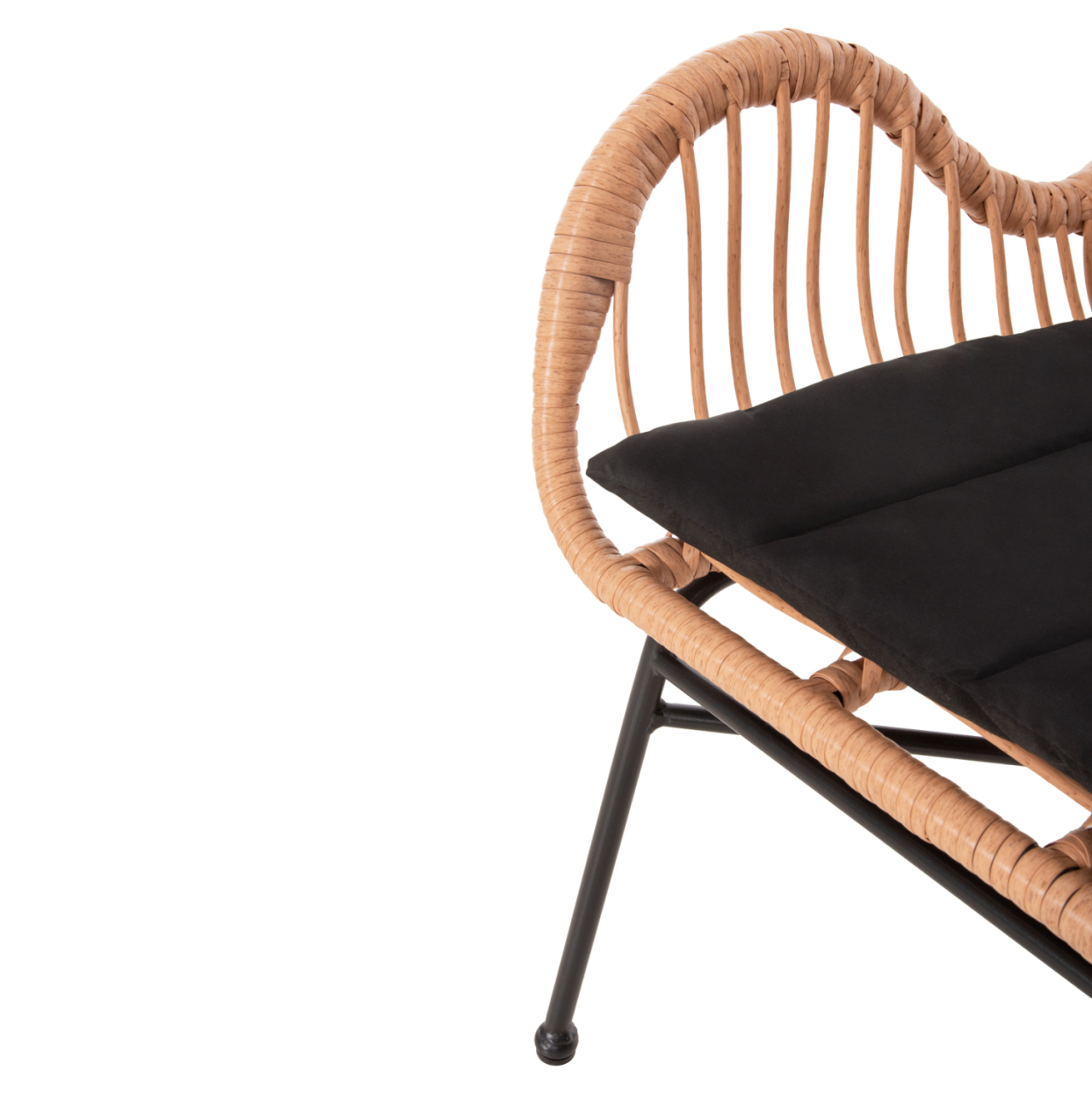 OUTDOOR ARMCHAIR BERGERE STYLE ALLEGRA HM5704.11 P.E.RATTAN BEIGE-BLACK METAL FRAME 66x59x90Hcm. [10]