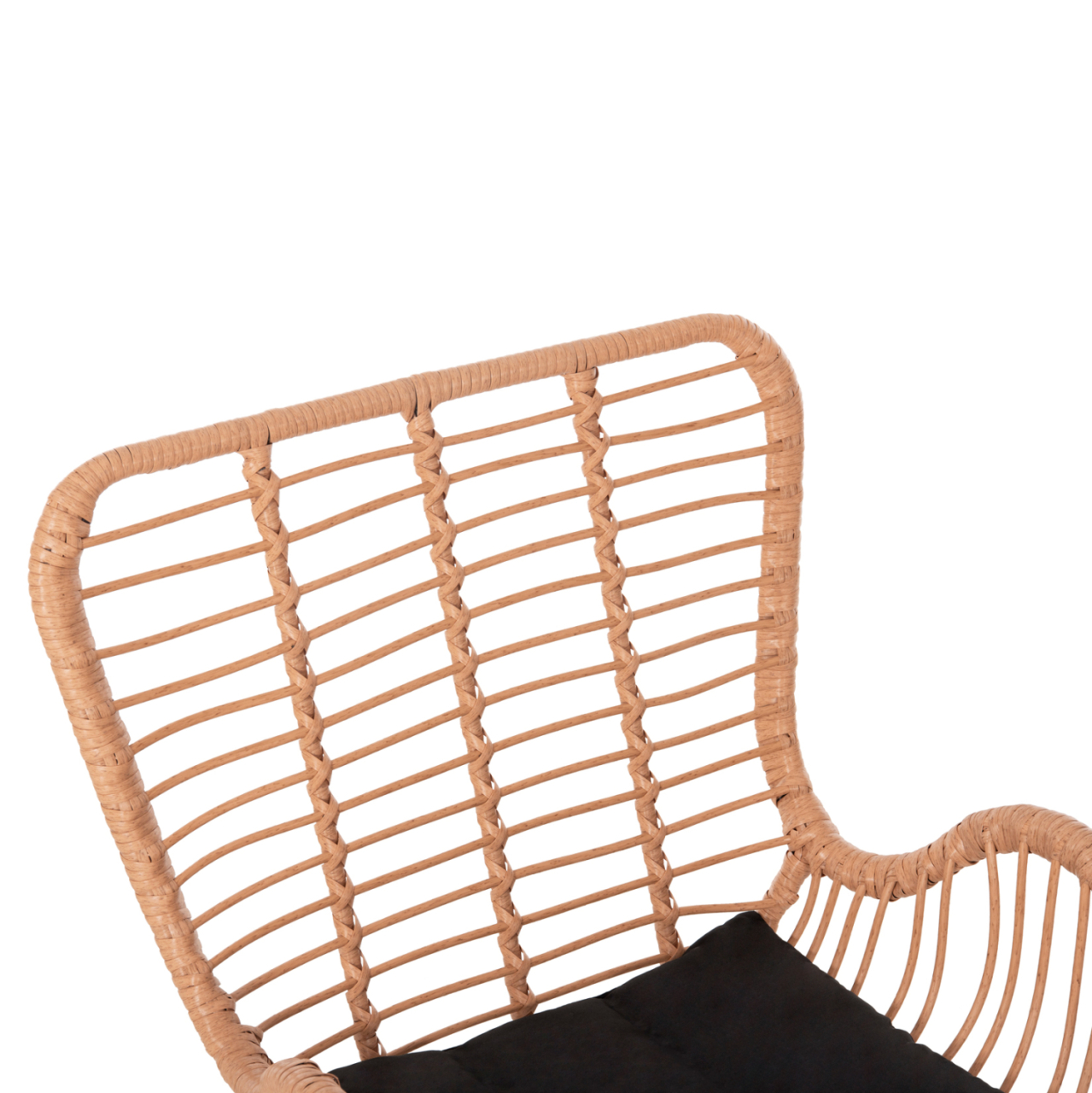 OUTDOOR ARMCHAIR BERGERE STYLE ALLEGRA HM5704.11 P.E.RATTAN BEIGE-BLACK METAL FRAME 66x59x90Hcm. [7]