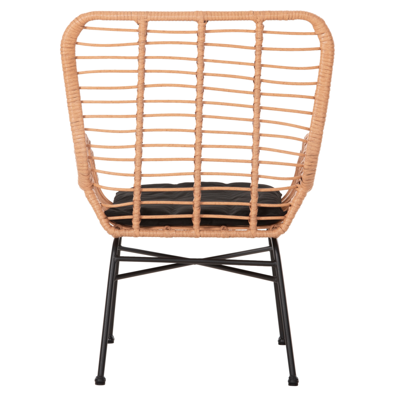 OUTDOOR ARMCHAIR BERGERE STYLE ALLEGRA HM5704.11 P.E.RATTAN BEIGE-BLACK METAL FRAME 66x59x90Hcm. [6]