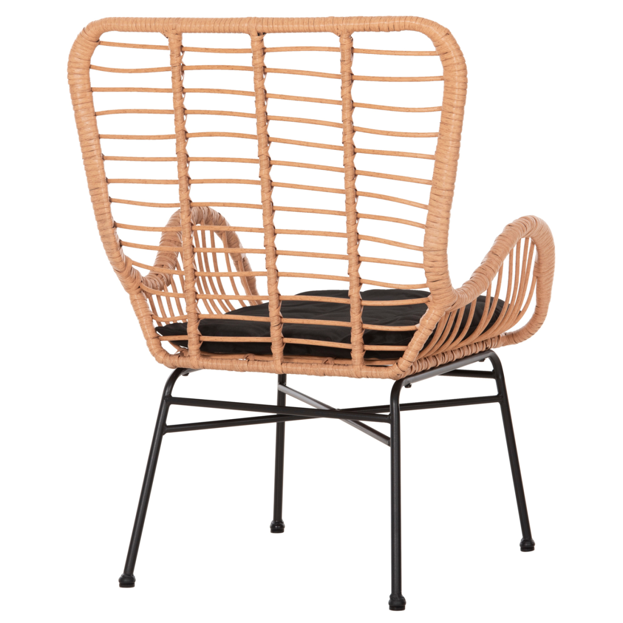 OUTDOOR ARMCHAIR BERGERE STYLE ALLEGRA HM5704.11 P.E.RATTAN BEIGE-BLACK METAL FRAME 66x59x90Hcm. [5]